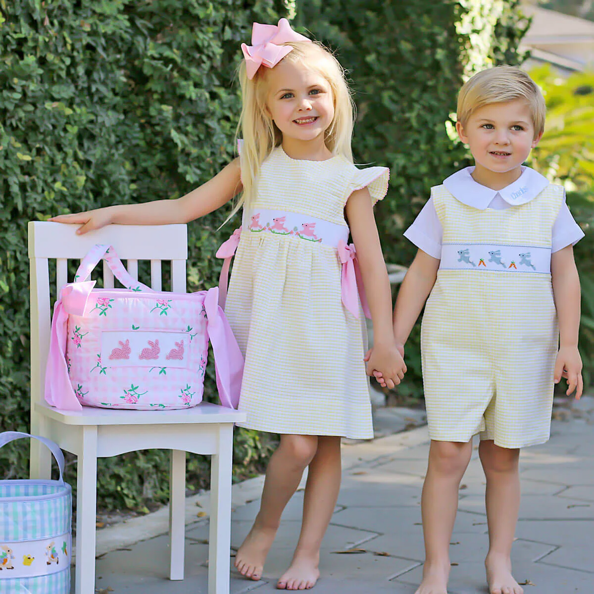 Hoppy Bunnies Yellow Smocked Beverly Dress - Image 7