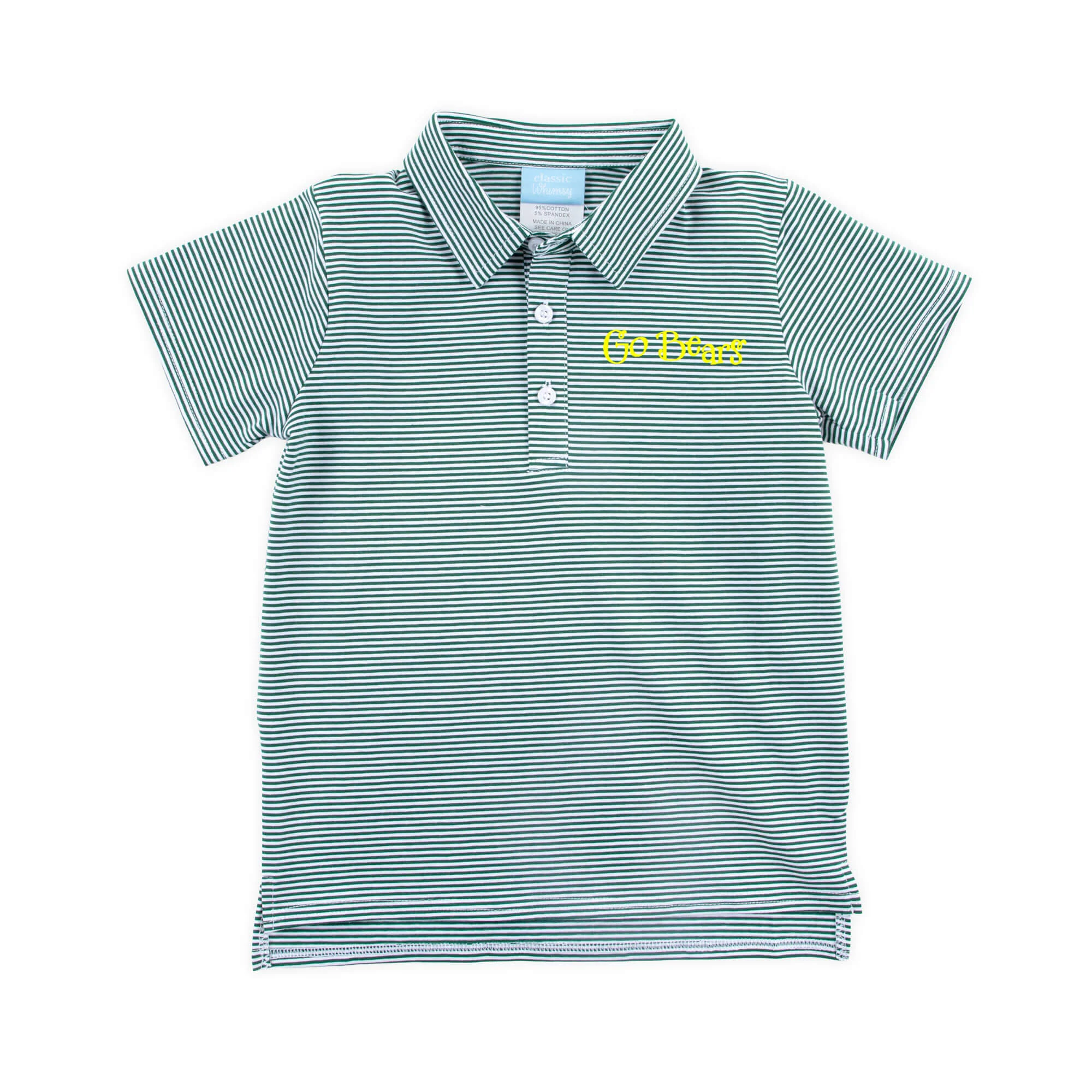 Hunter Green Stripe Polo - Image 3