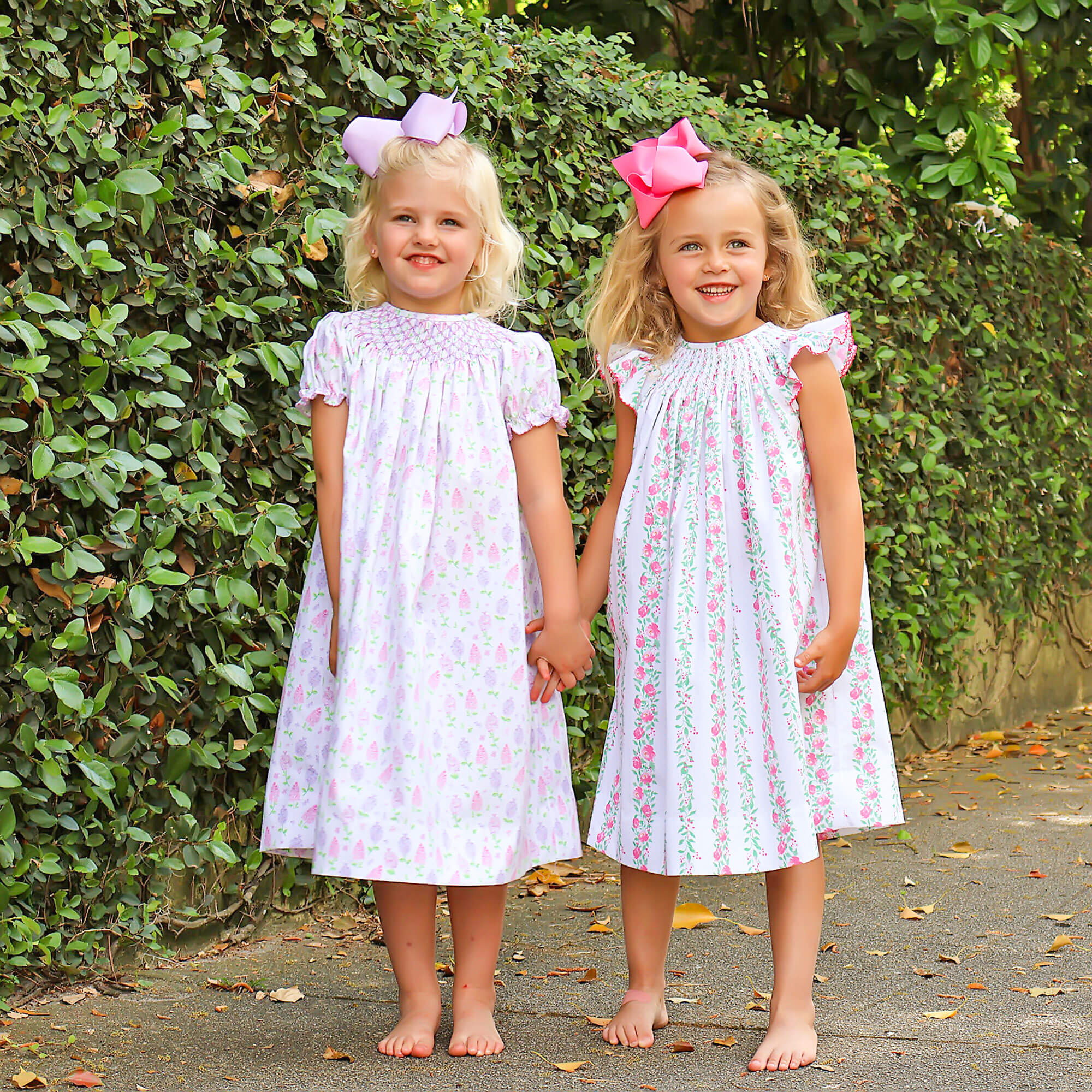 Hydrangea Floral Lavender Smocked Bishop Dress - Image 6
