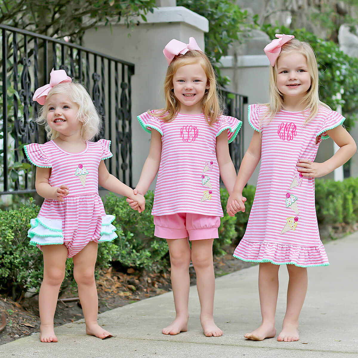 Ice Cream Cone Pink Stripe Ruffle Bubble - Image 10