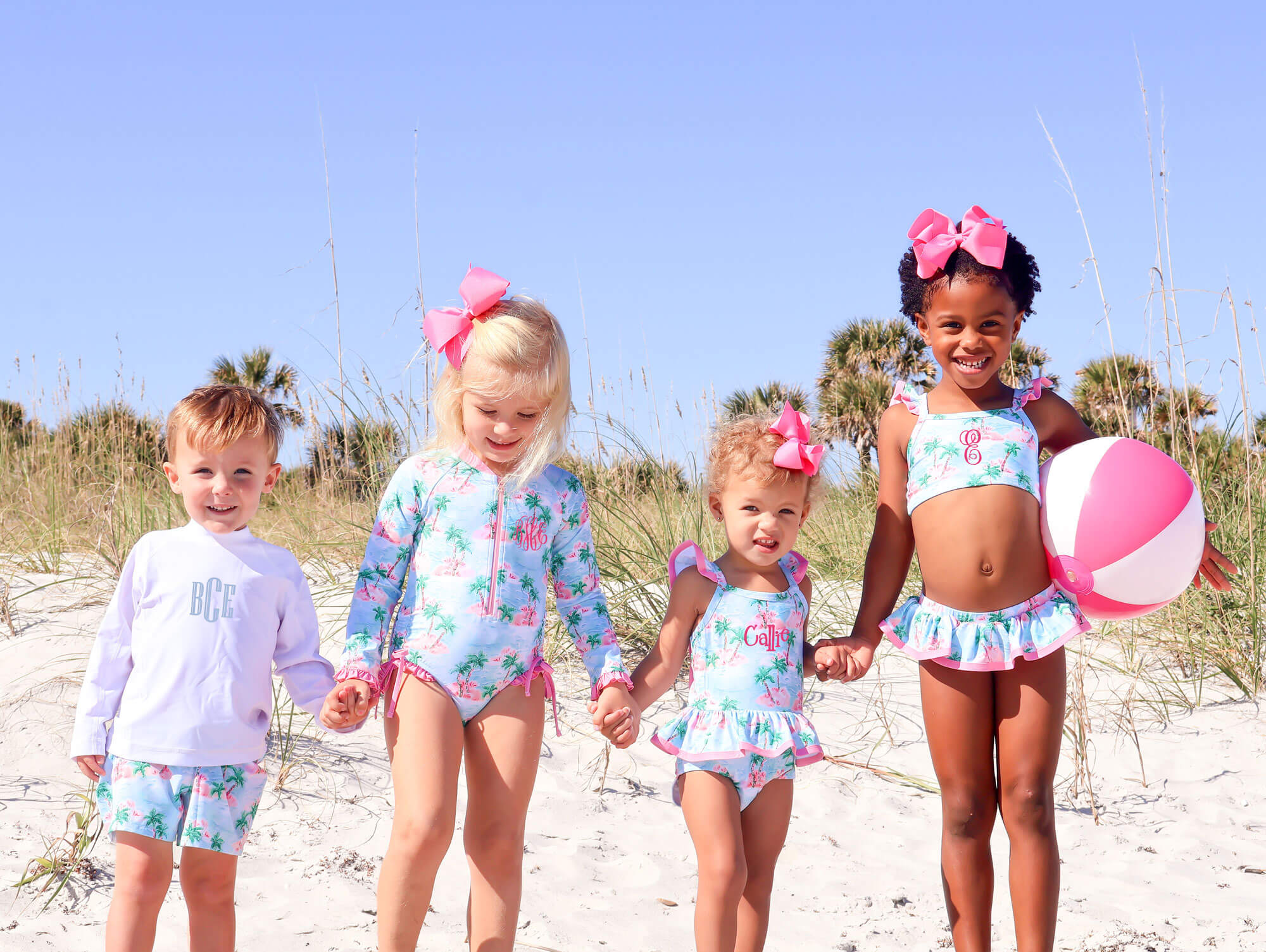 Island Palm Rash Guard Swimsuit - Image 6