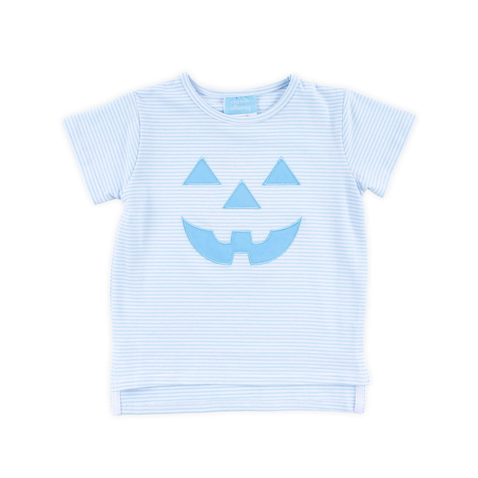 Jack O'Lantern Light Blue Stripe Short Sleeve Shirt - Image 2