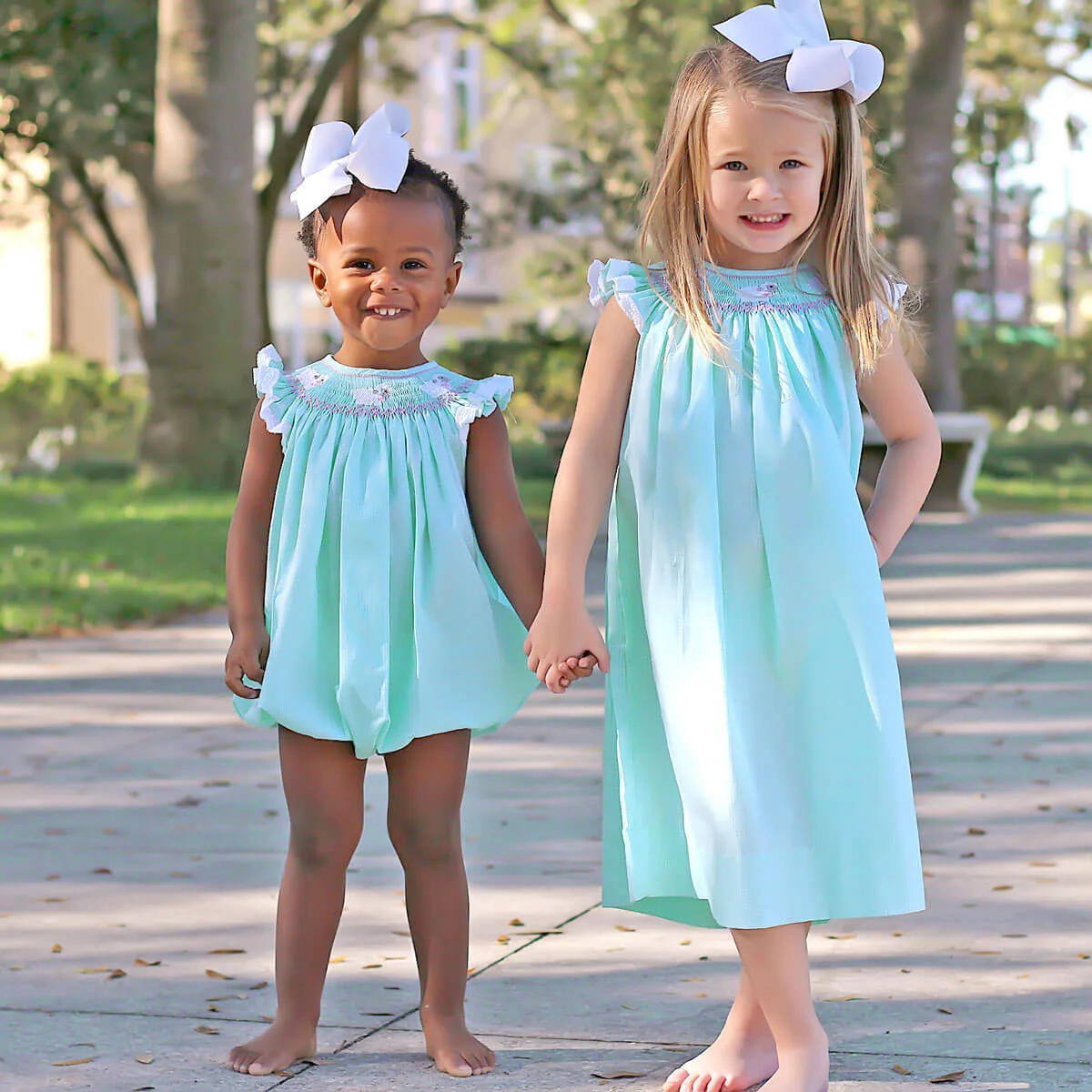 Lamb Smocked Mint Gingham Dress - Image 10