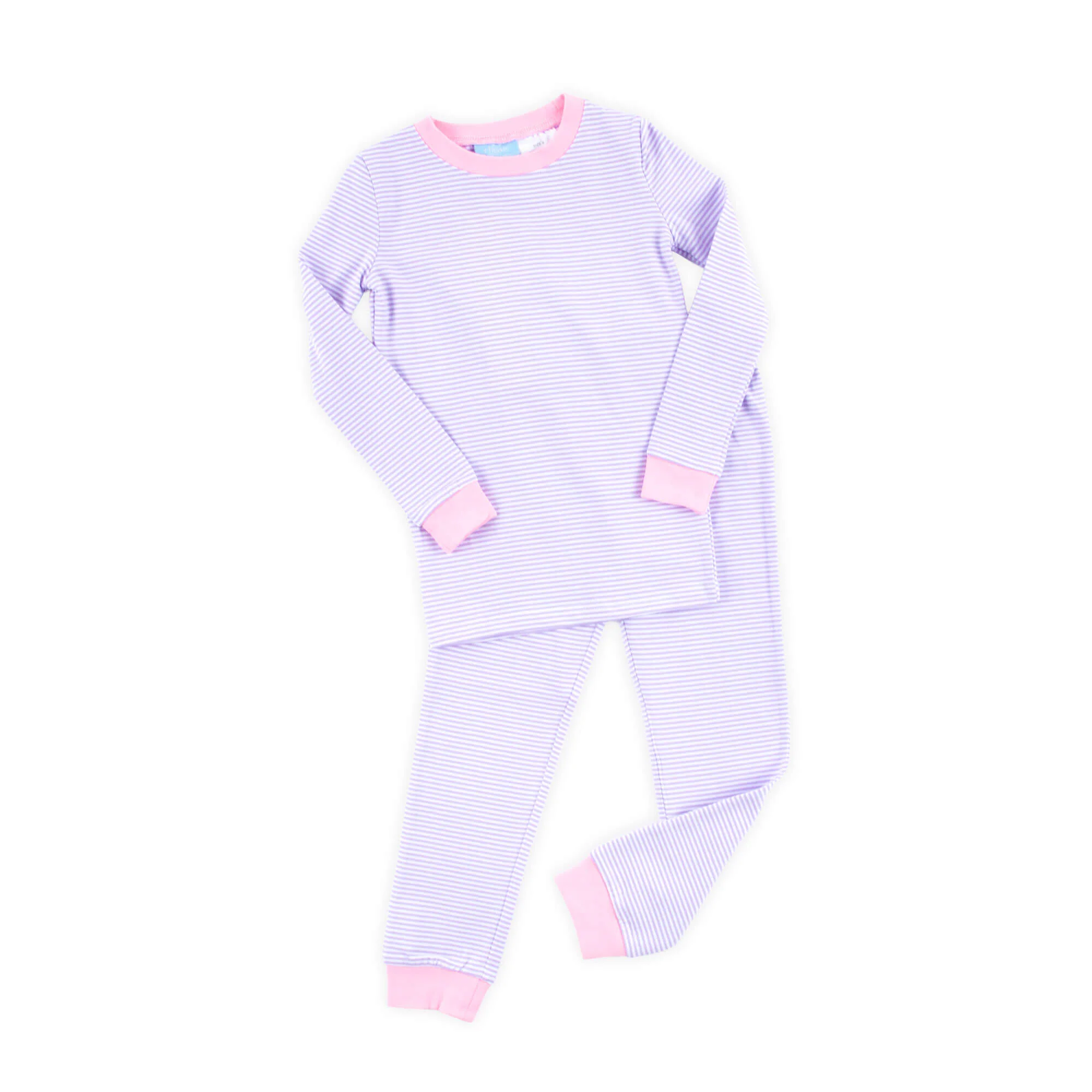 Lavender Stripe Pajamas with Pink - Image 4