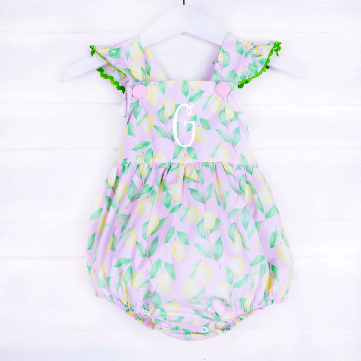 Lemon Print Ruffle Bubble