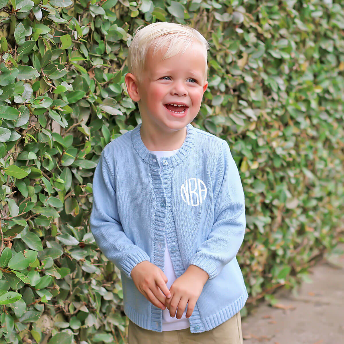 Light Blue Boys Button Cardigan