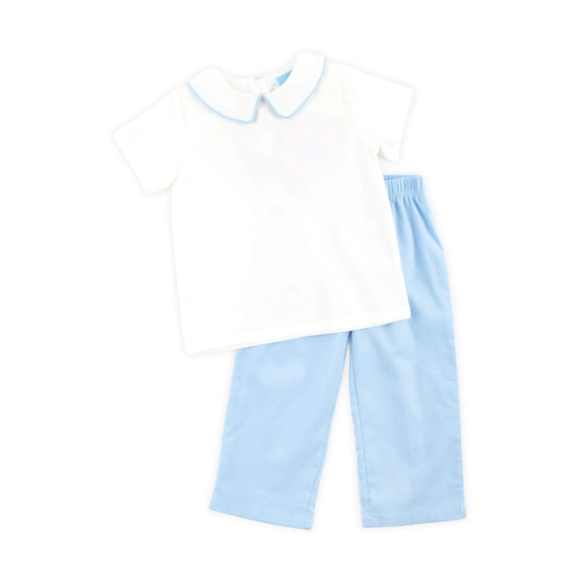 Light Blue Corduroy Collared Pant Set - Image 4
