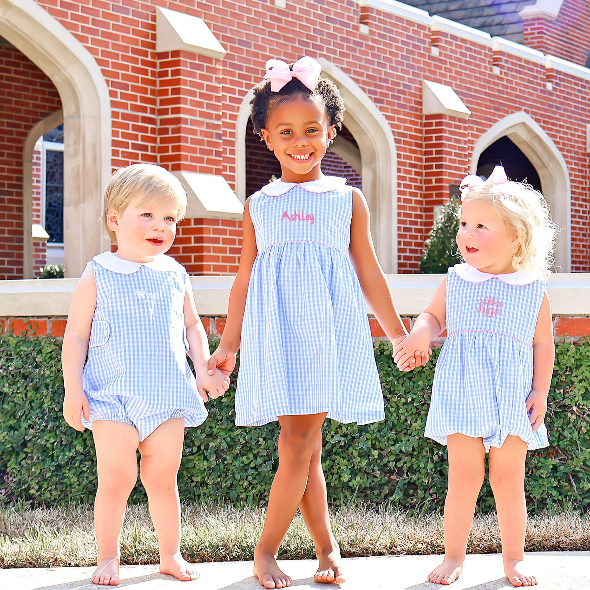 Light Blue Gingham Heidi Dress - Image 6