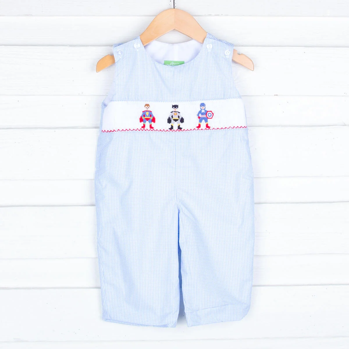 Superhero Smocked Light Blue Longall