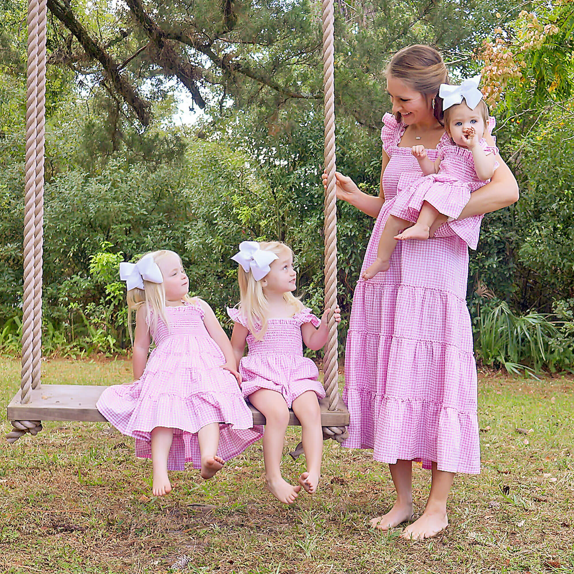 Light Pink Gingham Willow Bloomer Set - Image 3