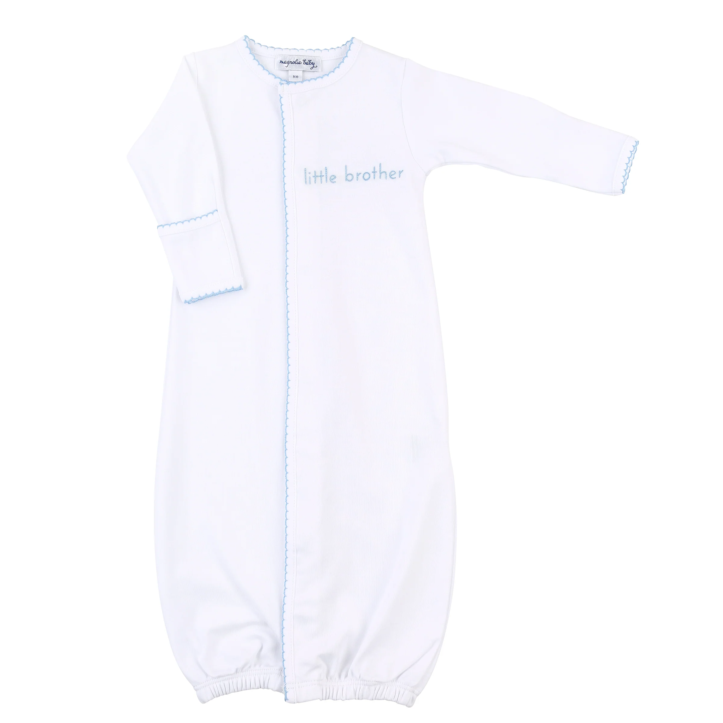 Little Brother Embroidered Converter Baby Gown