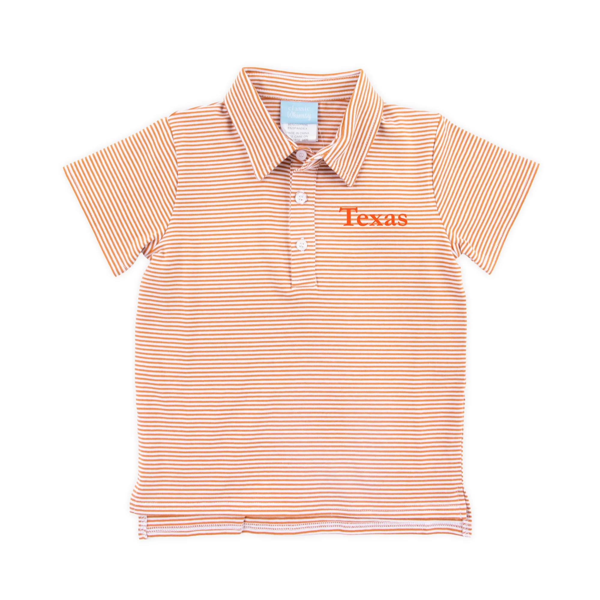 Burnt Orange Stripe Knit Short Sleeve Polo - Image 2