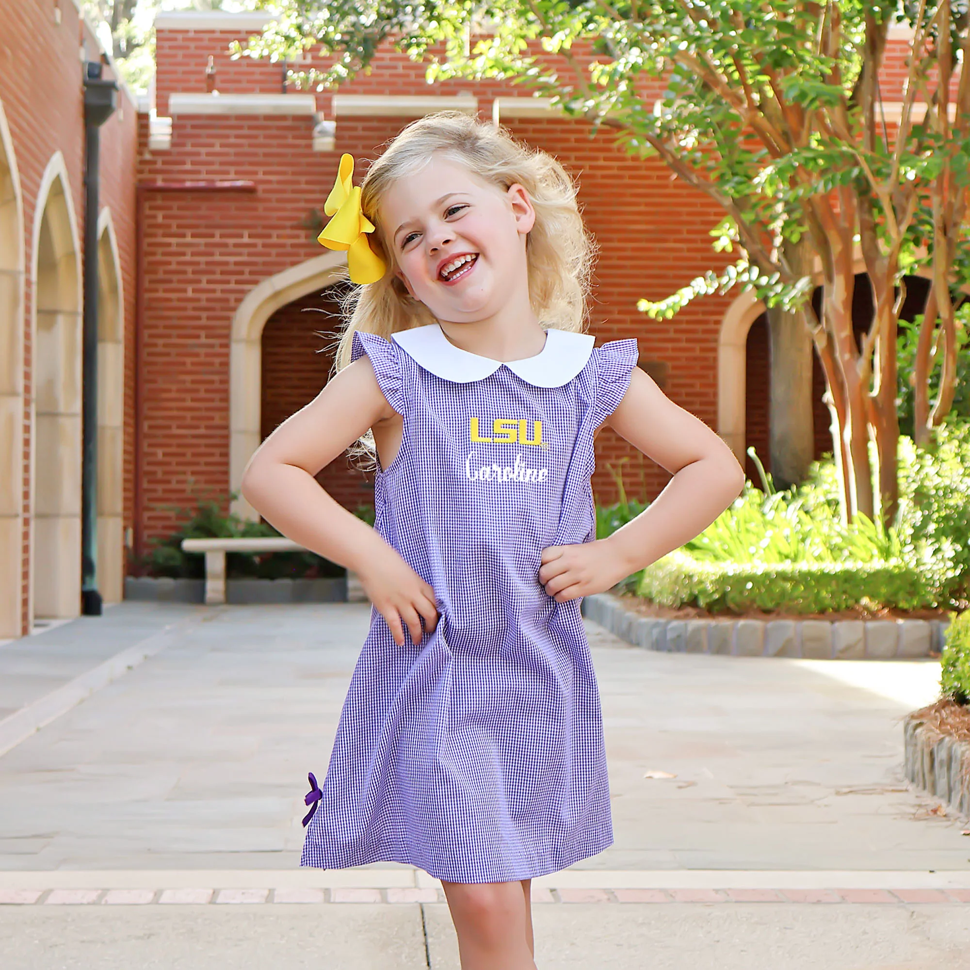 LSU Embroidered Purple Dress