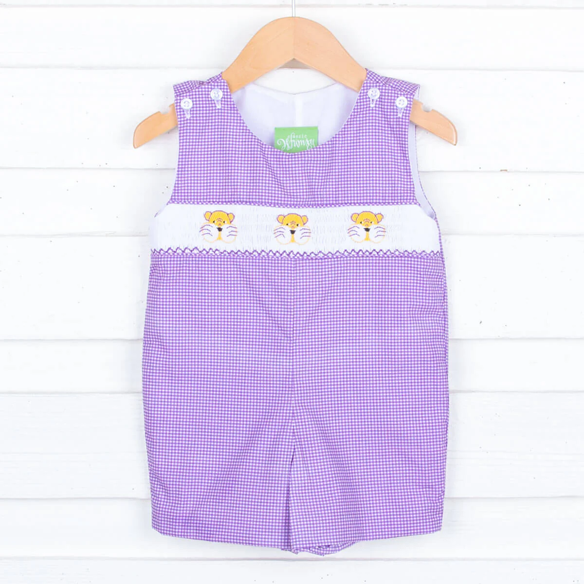 Purple & Gold Tigers Smocked Jon Jon