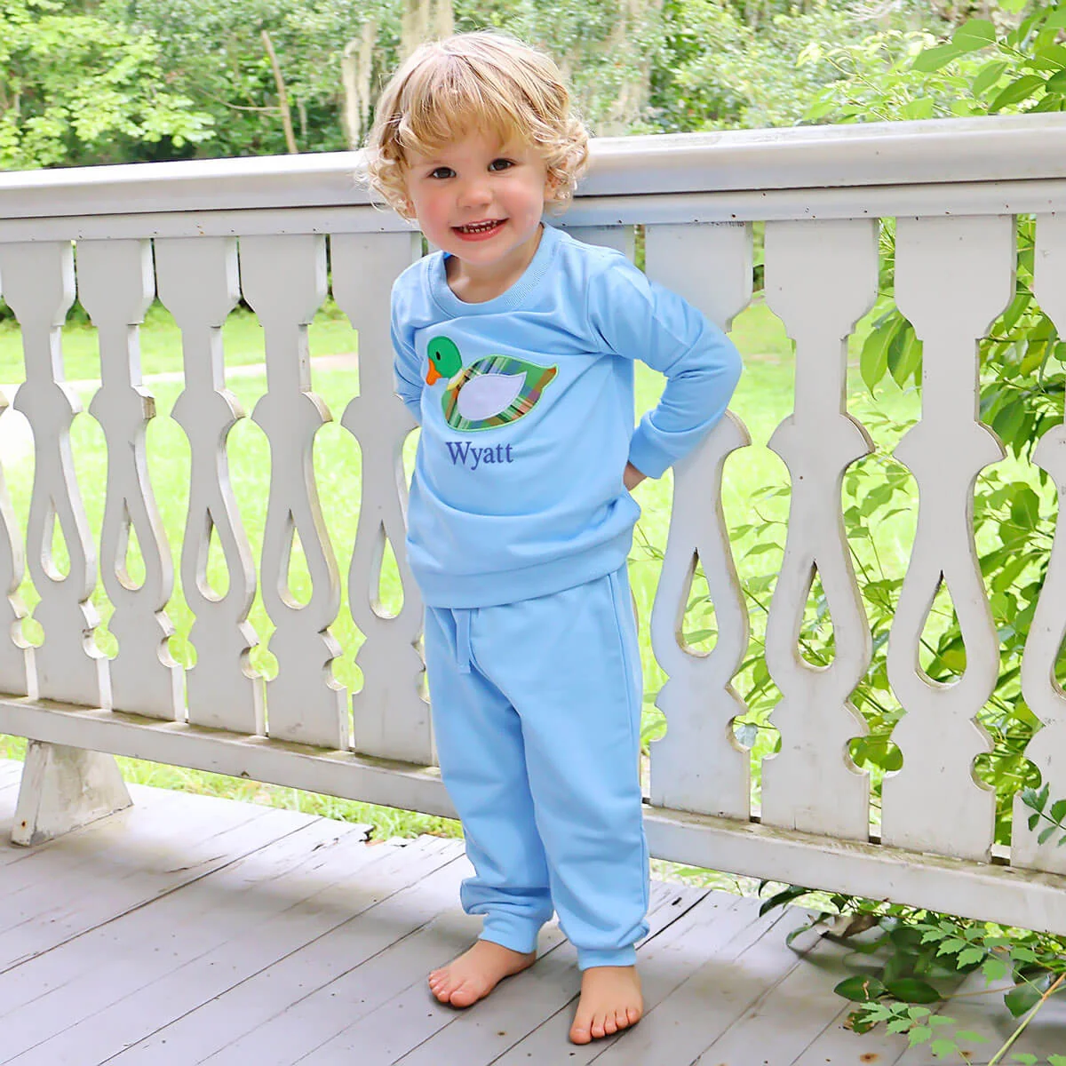 Mallard Applique Blue Jogger Set