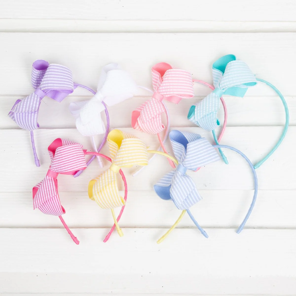 Medium Seersucker Bow Headband - Image 2