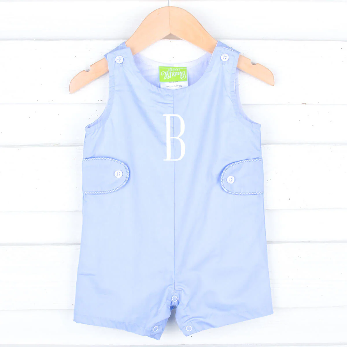 Micro Blue Gingham Jon Jon with Tabs