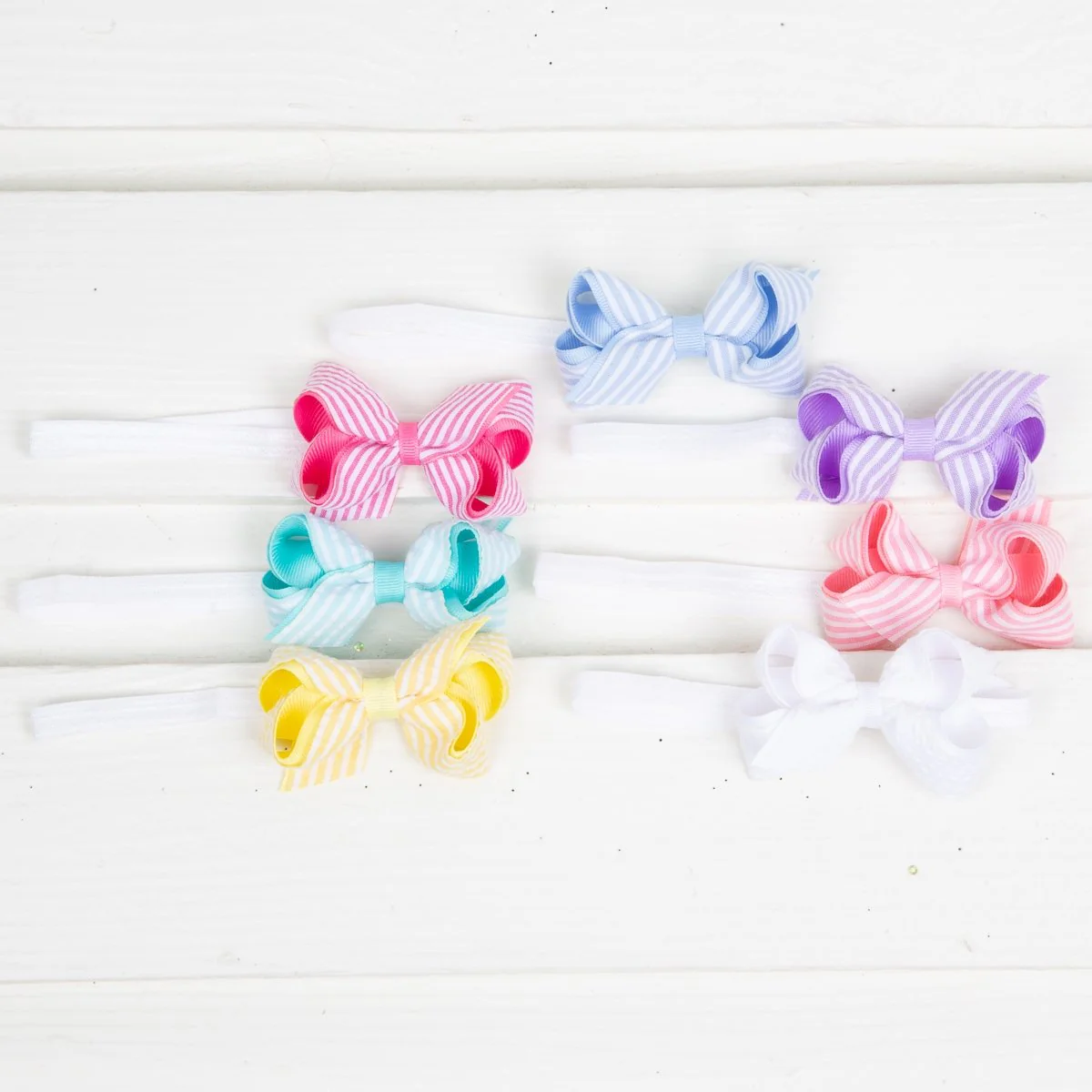 Mini Seersucker Overlay Bow Band
