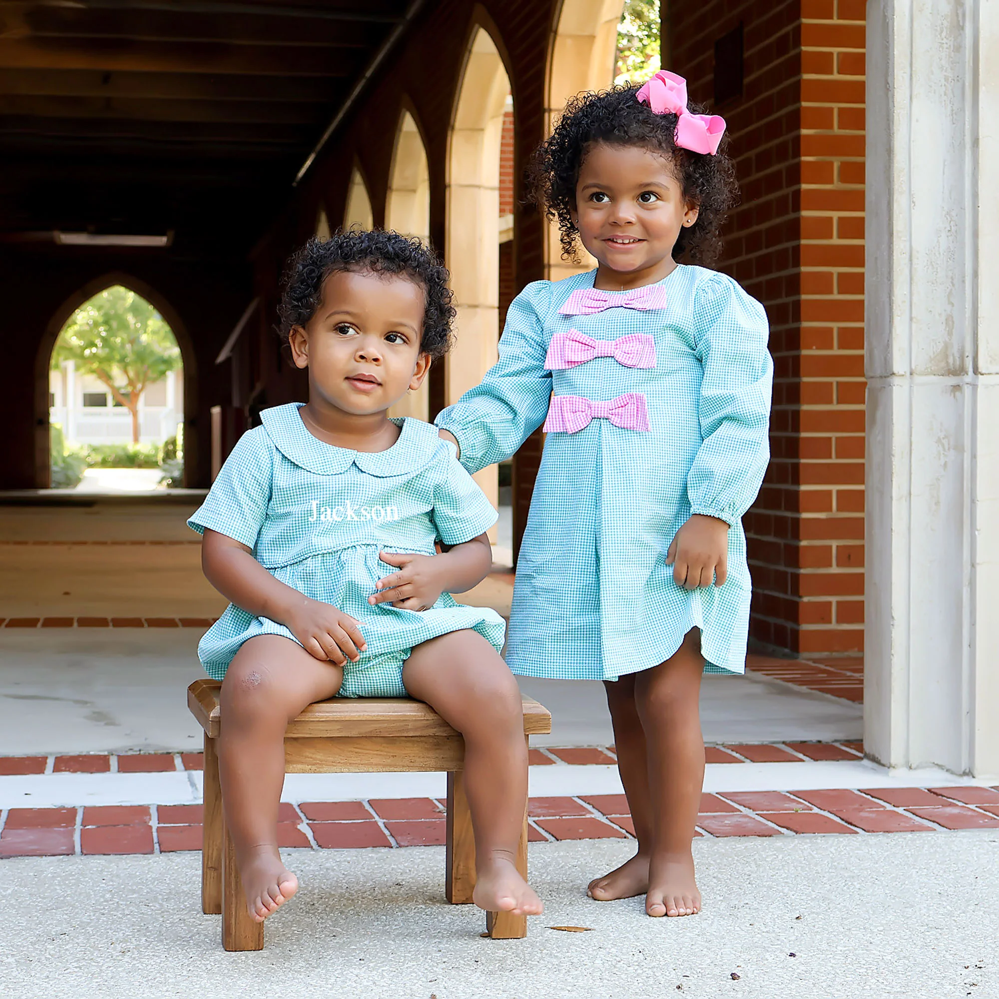 Mint Green Gingham Coco Dress - Image 3