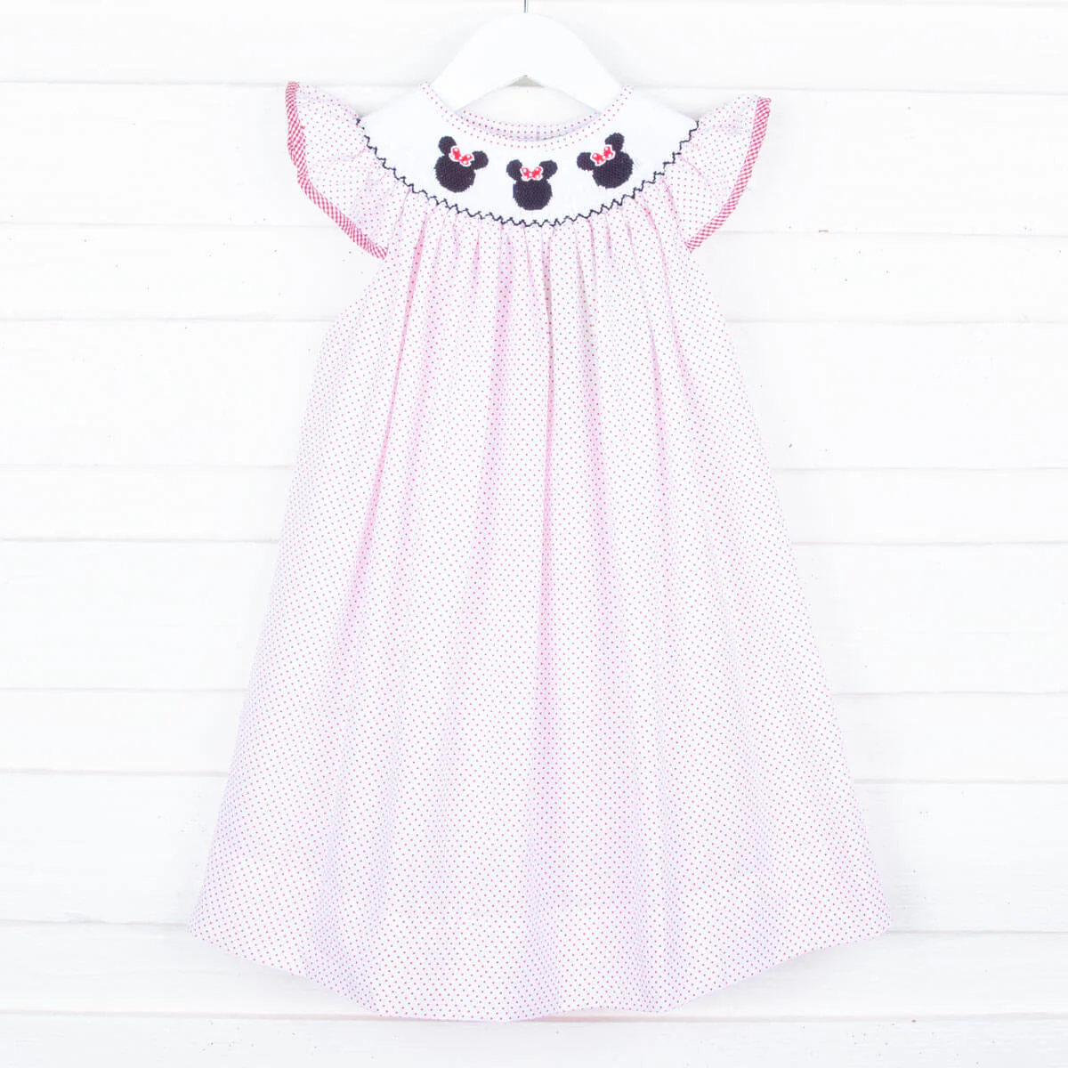 Mouse Ears Smocked Dress Red Dot