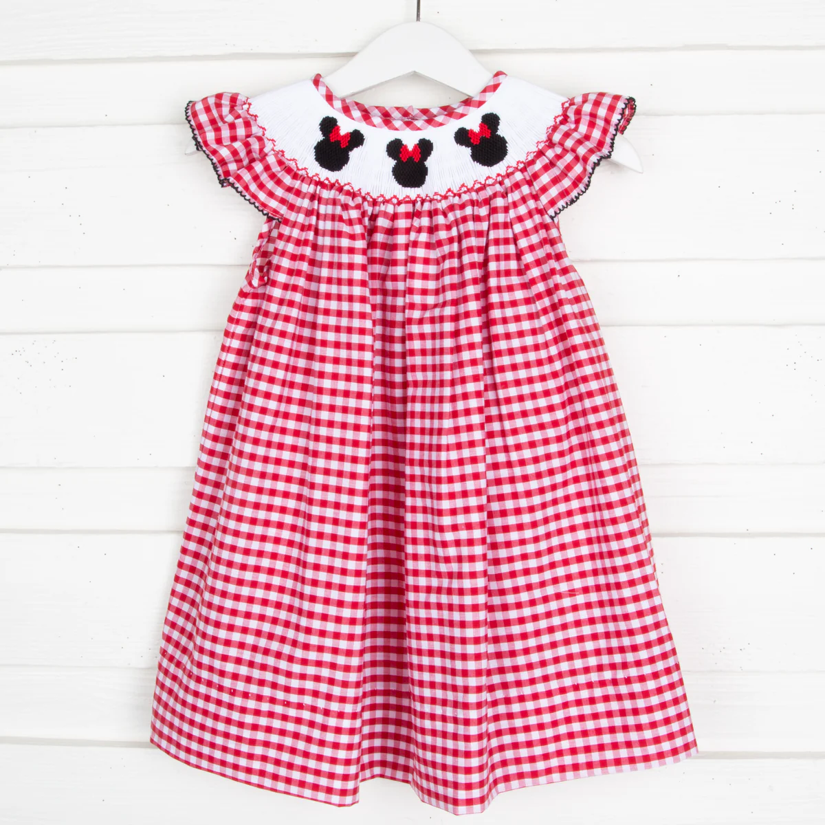 Mouse Ears Smocked Red Dress
