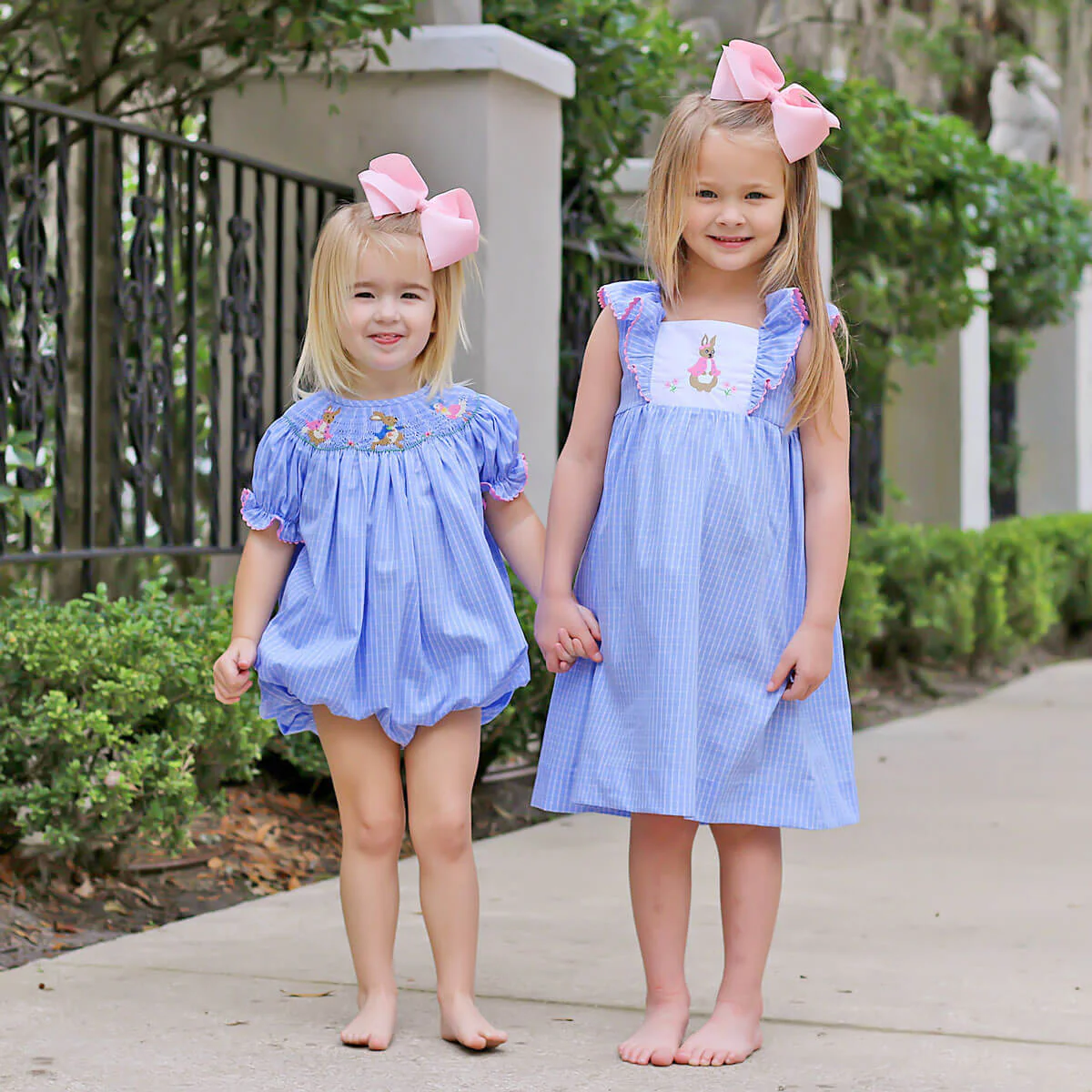 Storybook Blue Windowpane Waterfall Dress - Image 9