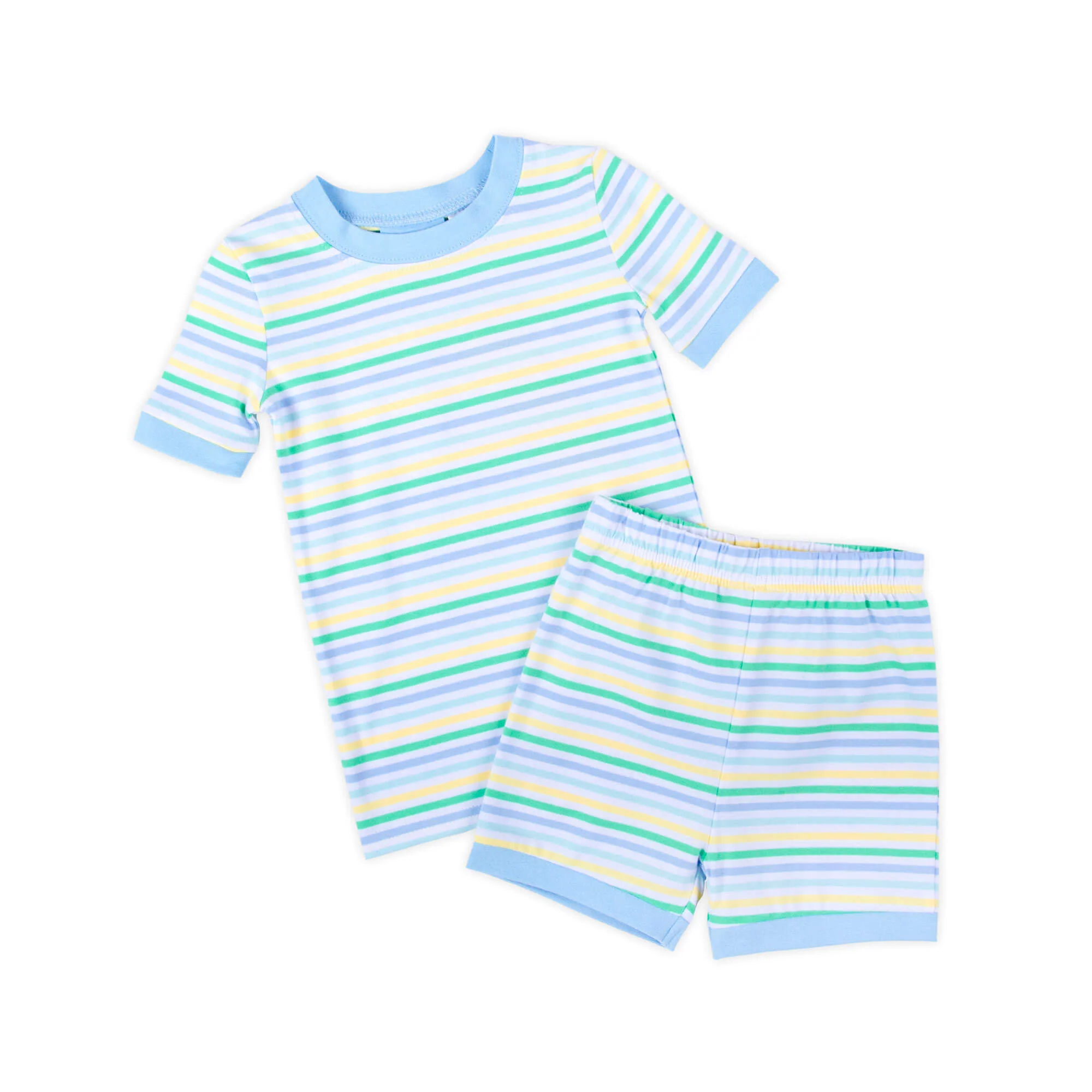 Pastel Blue Stripe Short Pajamas - Image 4