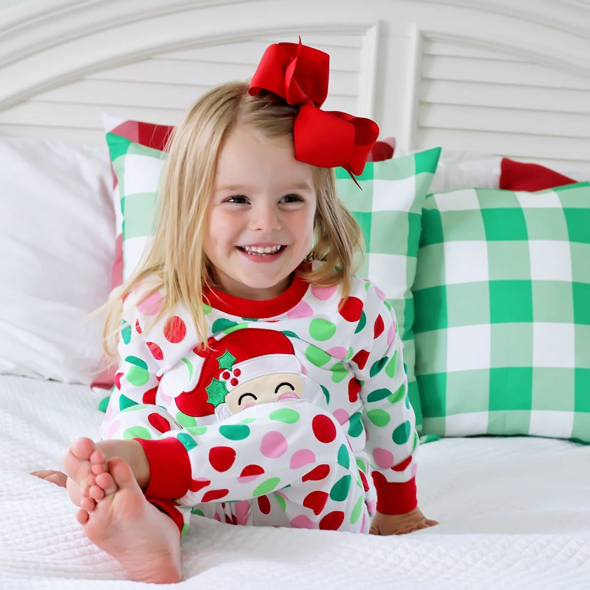 Happy Santa Multi Polka Dot Pajamas