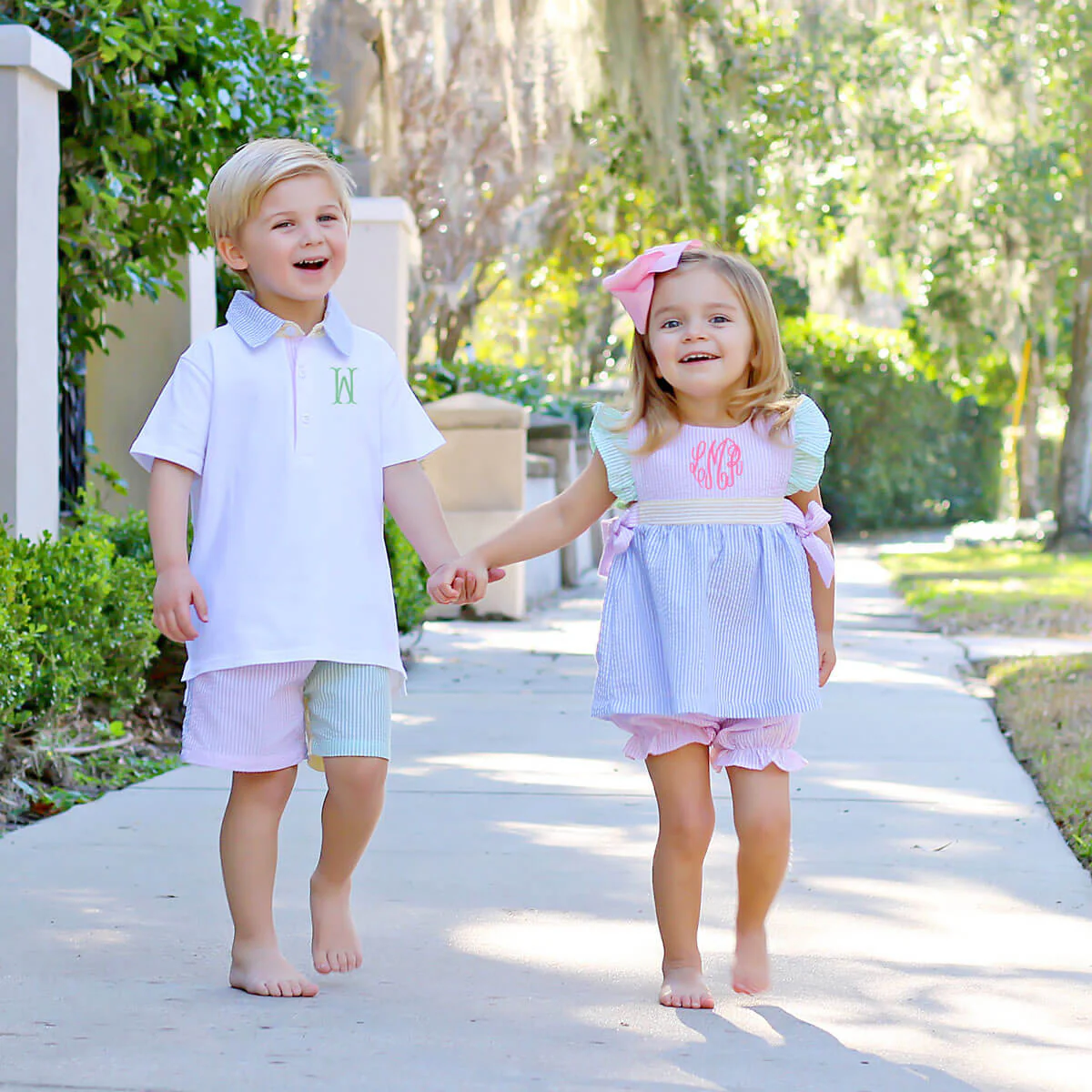 Multi Stripe Seersucker Avery Bloomer Set - Image 5