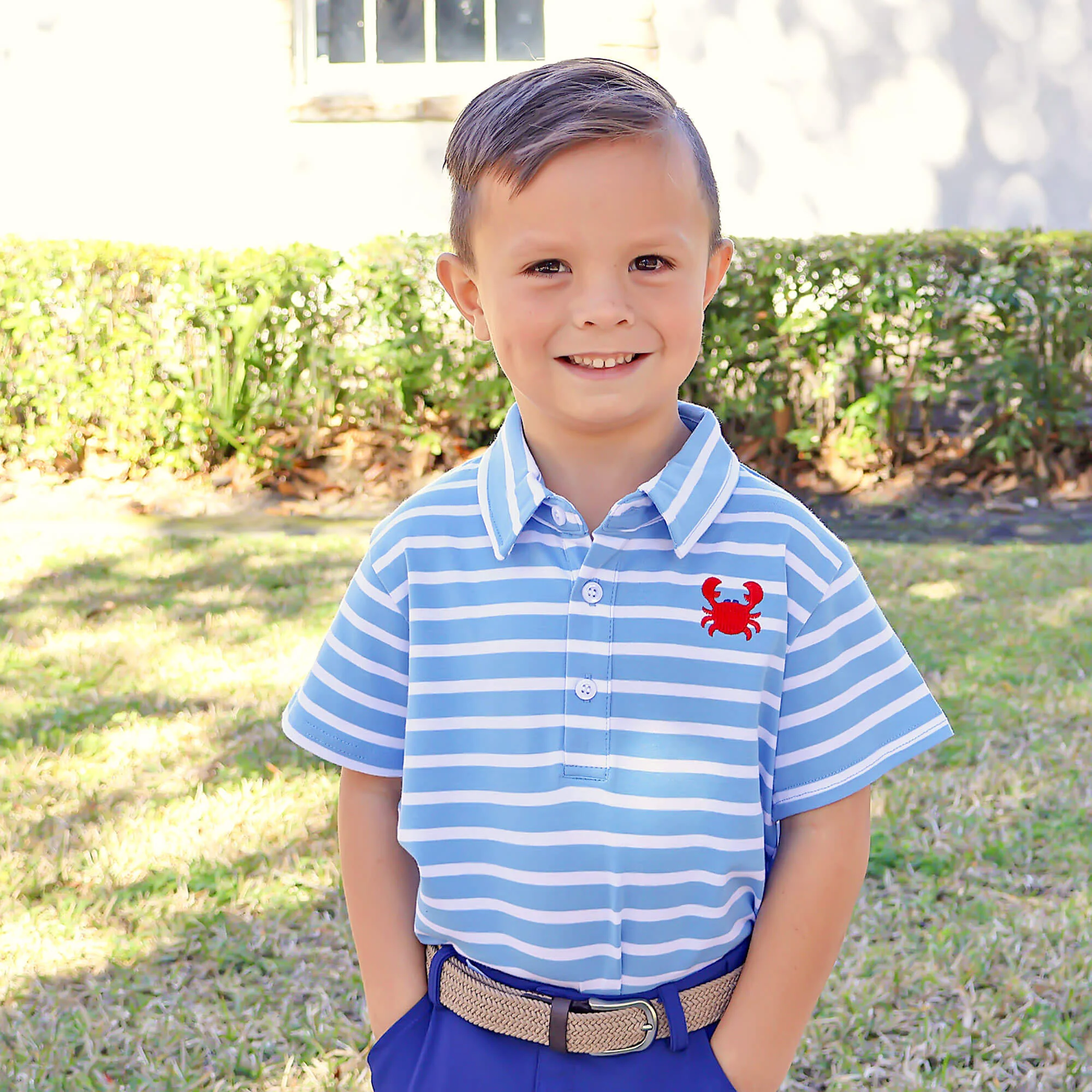 Ocean Crab Blue Stripe Polo