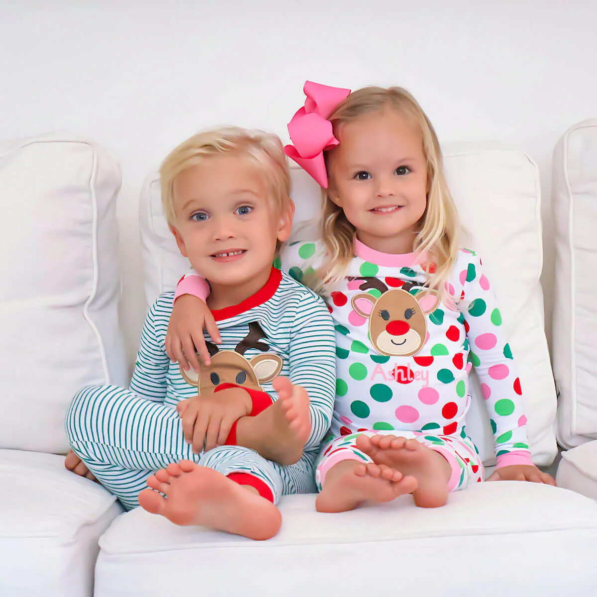 Reindeer Multi Polka Dot Pink Pajamas - Image 3