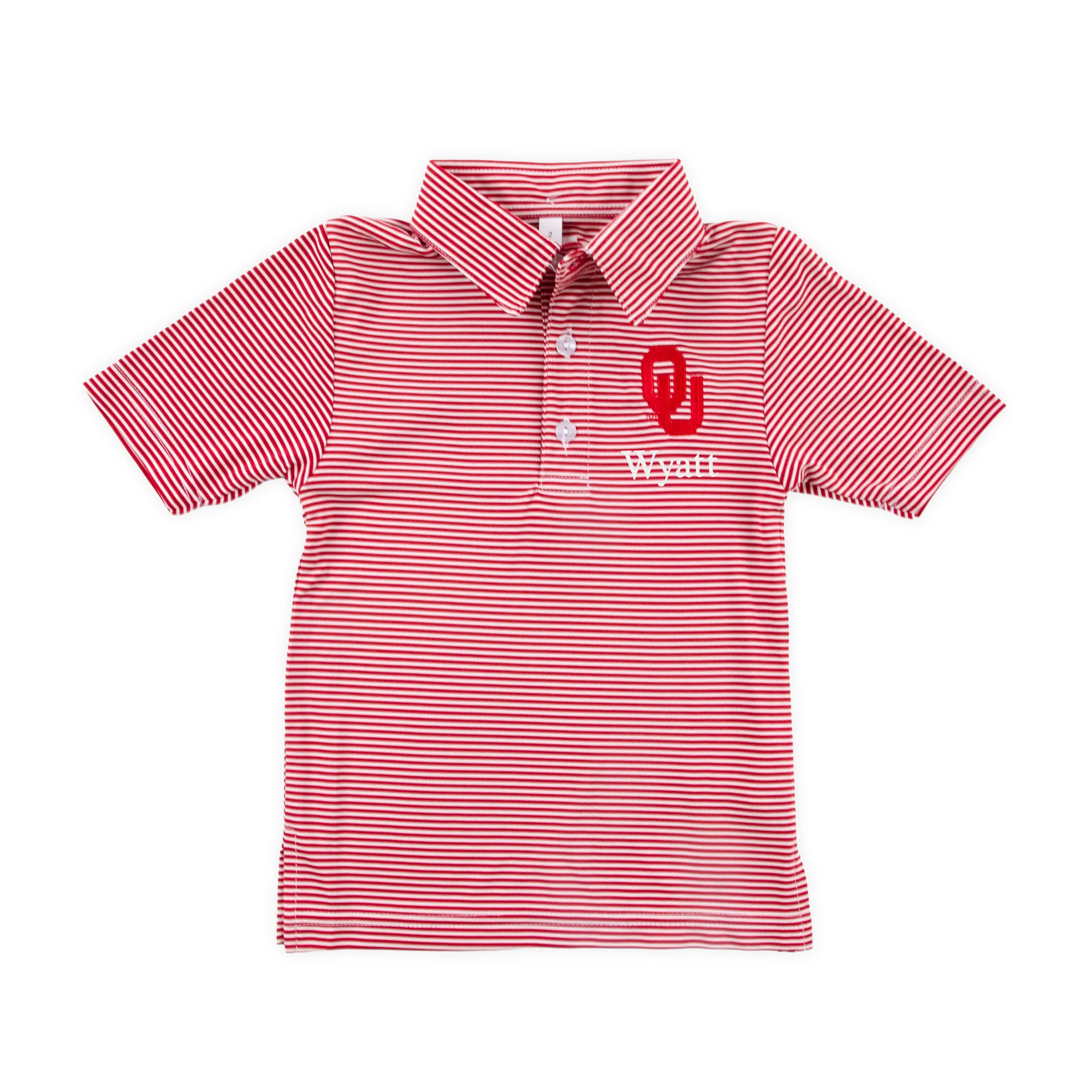 Oklahoma Embroidered Red Performance Polo