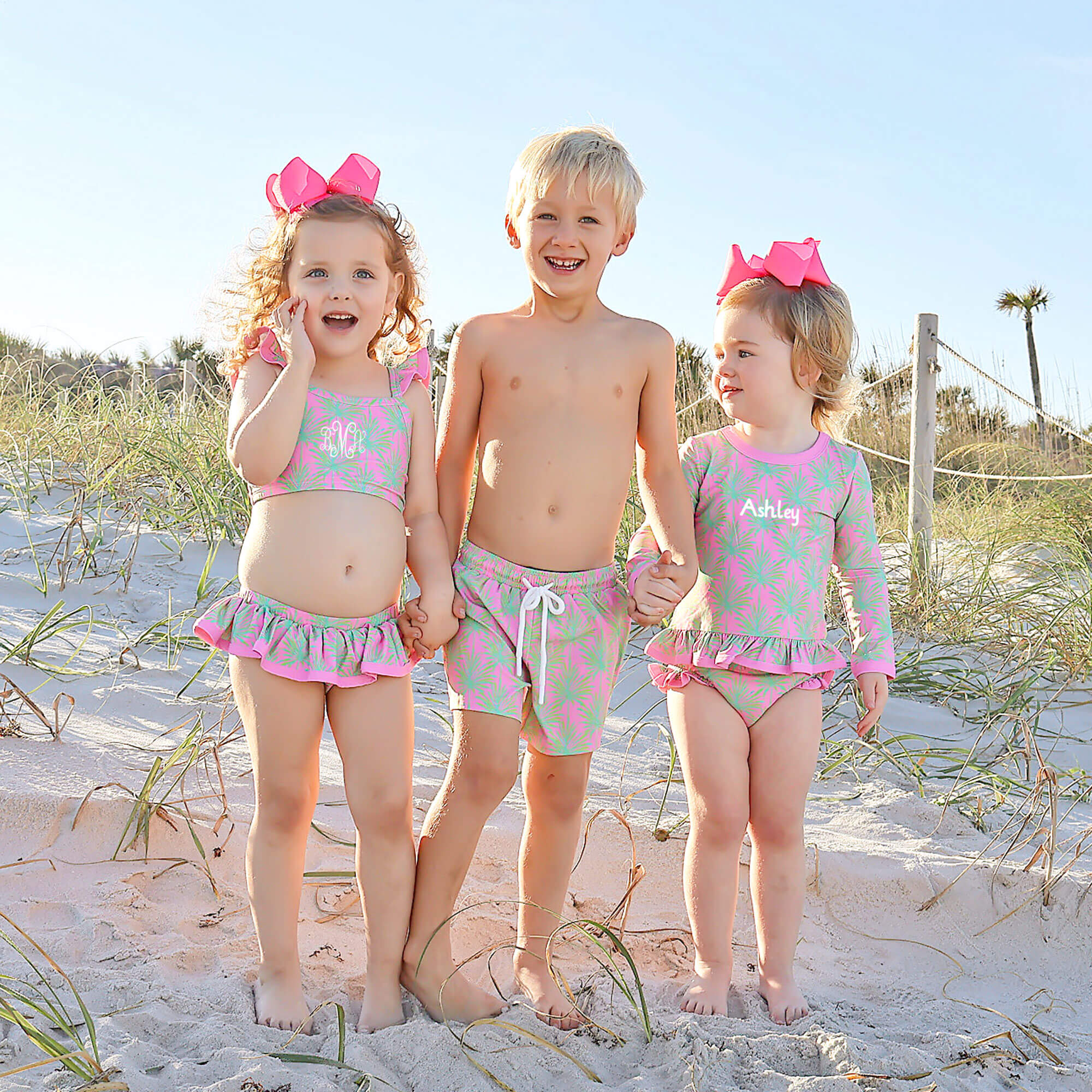 Paradise Palm Pink Rash Guard Set - Image 4
