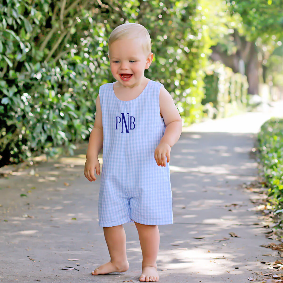 Pastel Blue Gingham Jon Jon