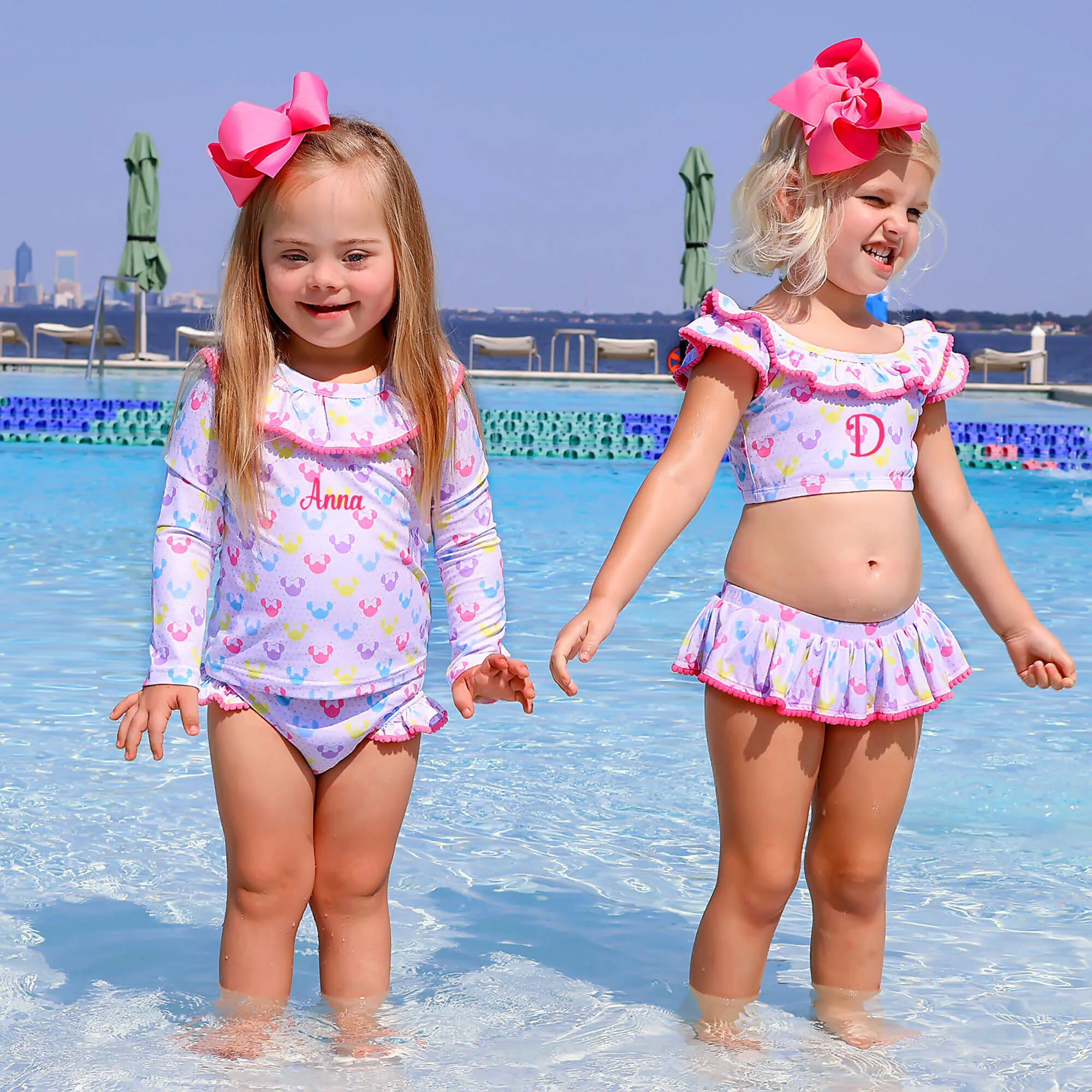 Pastel Mouse Ears Print Two Piece Swimsuit - Image 5