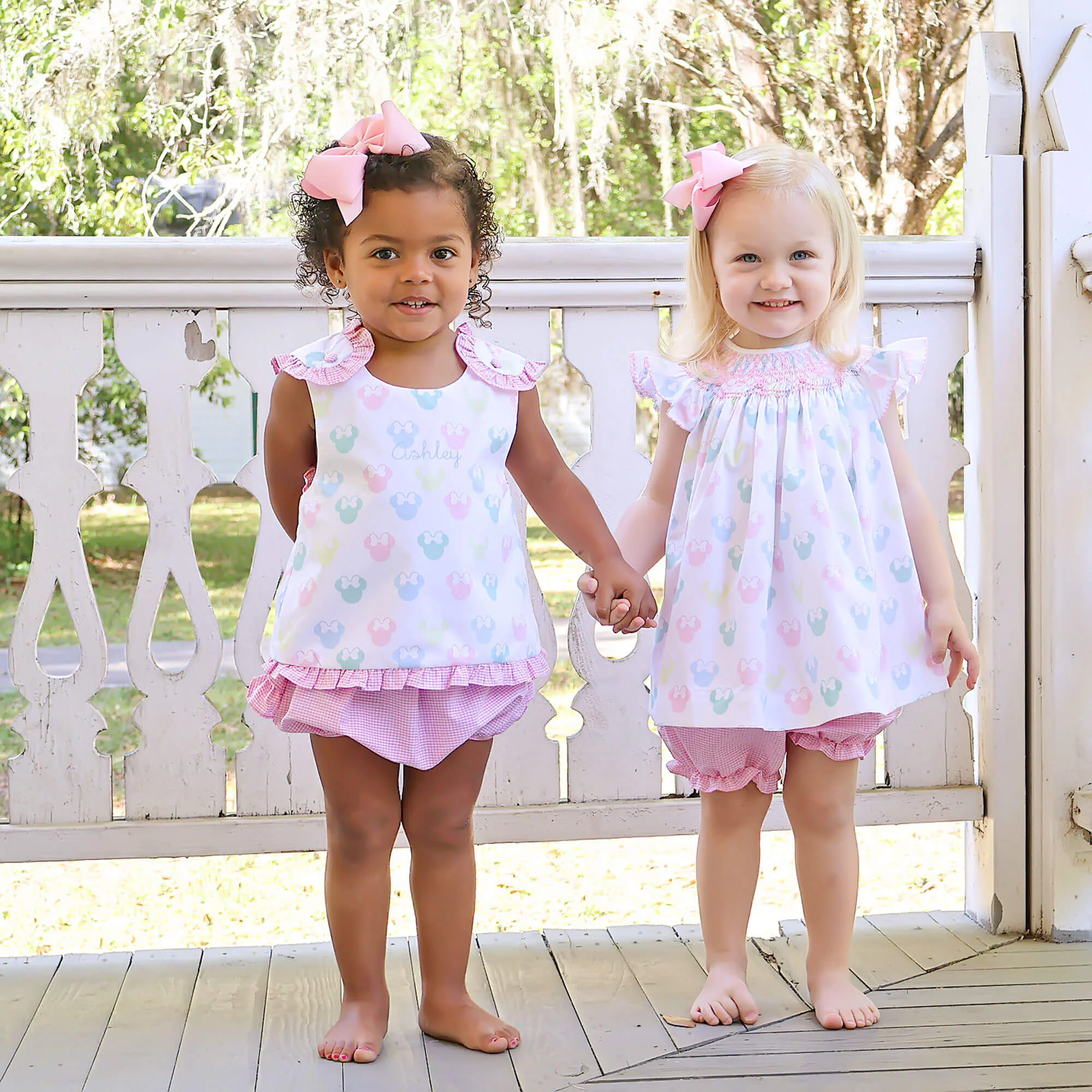 Pastel Mouse Ears Smocked Bloomer Set - Image 7