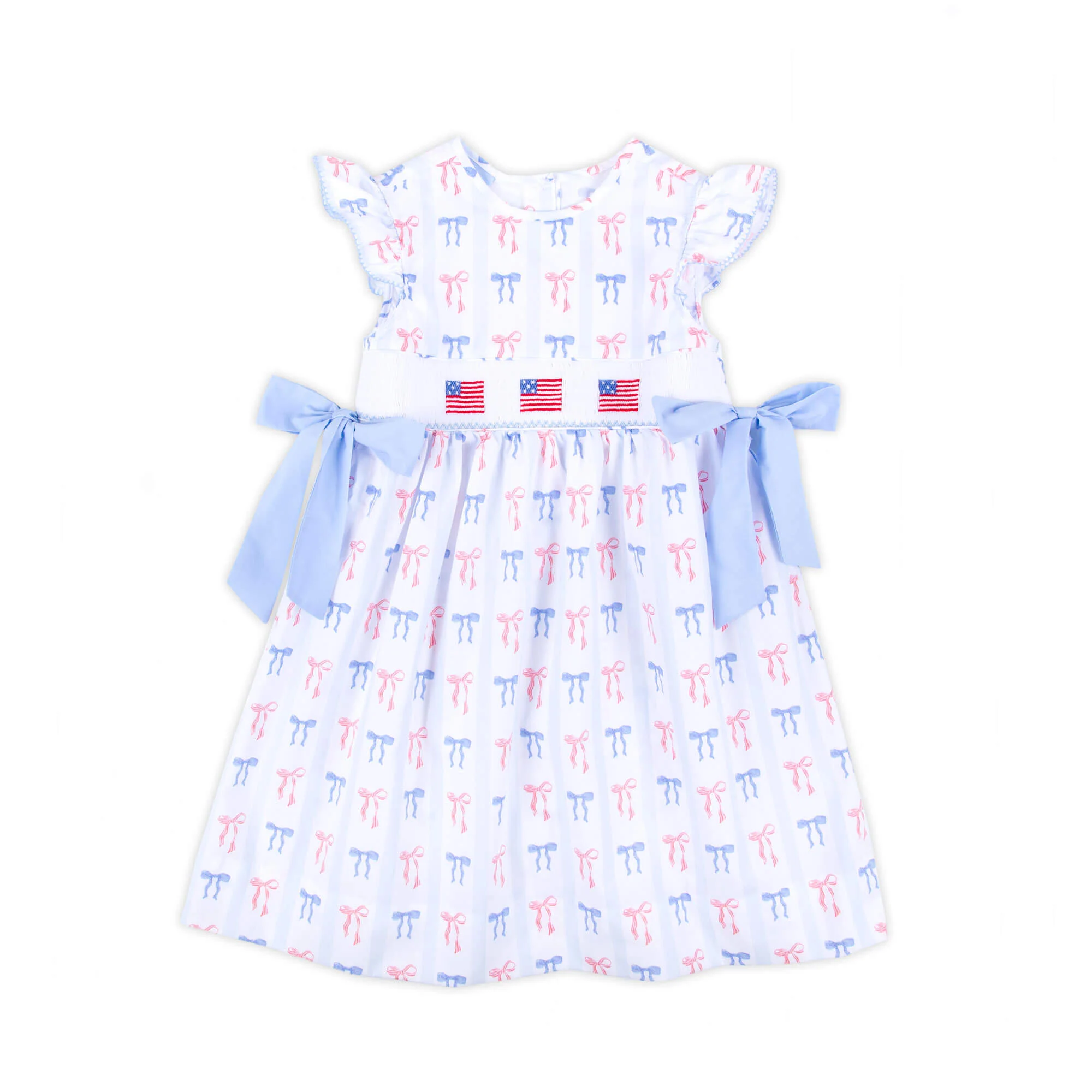 Patriotic Bows Smocked Beverly Dress
