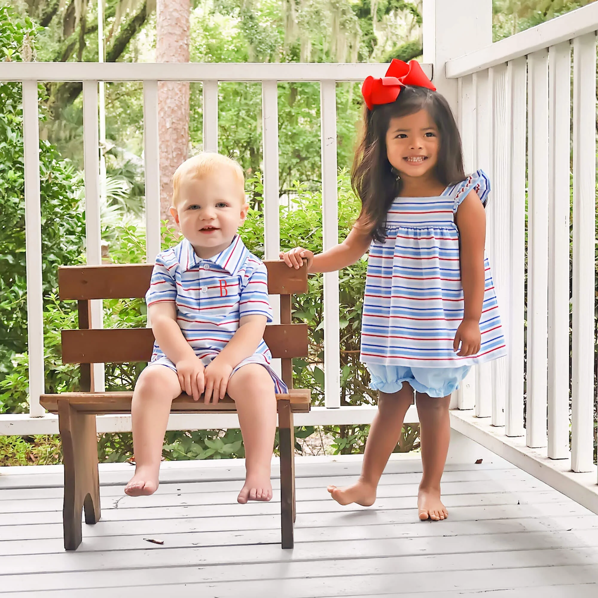 Patriotic Play Red & Blue Stripe Amy Bloomer Set - Image 4