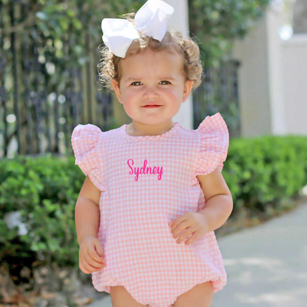 Peach Gingham Waterfall Bubble