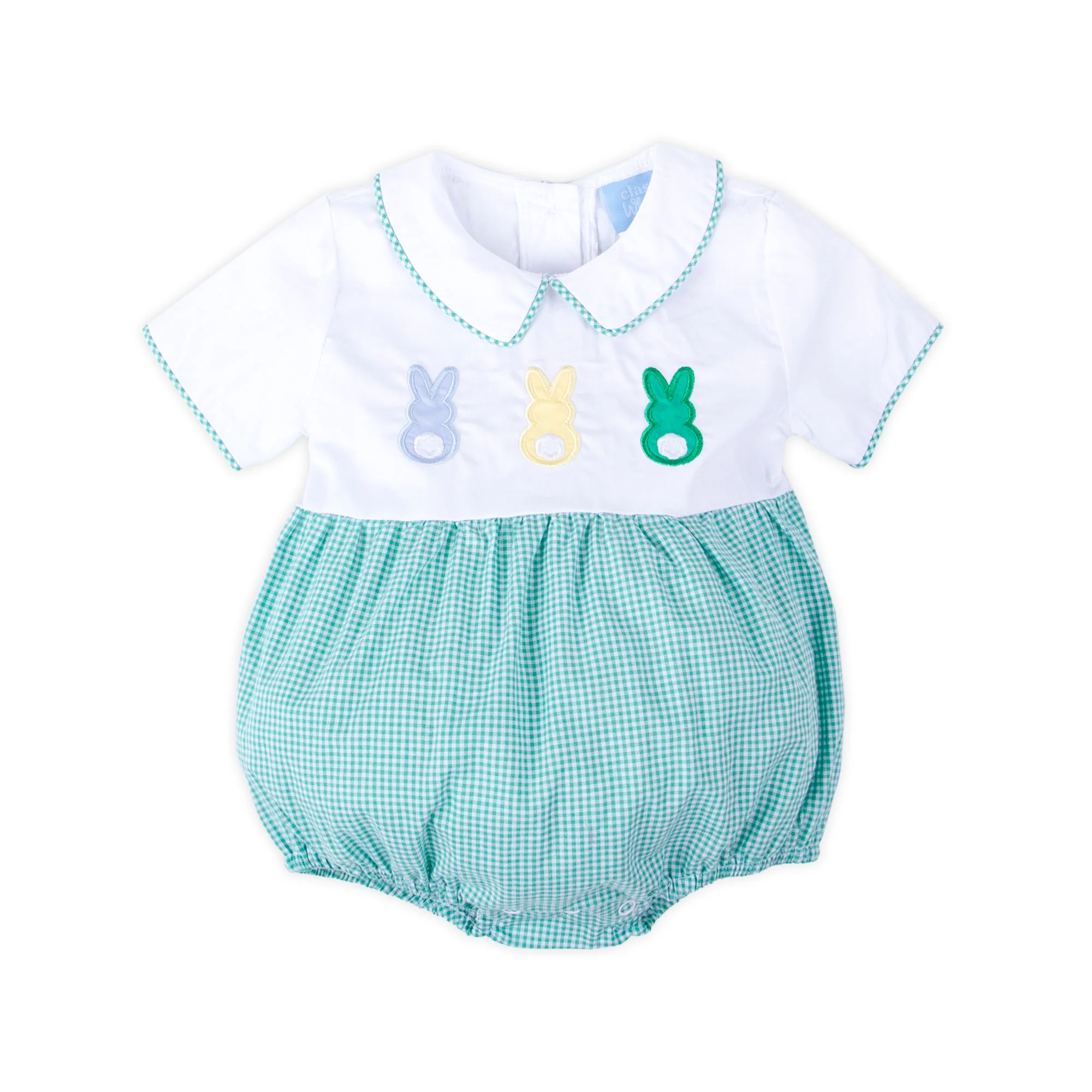 Peeps Green Gingham Collared Bubble - Image 4