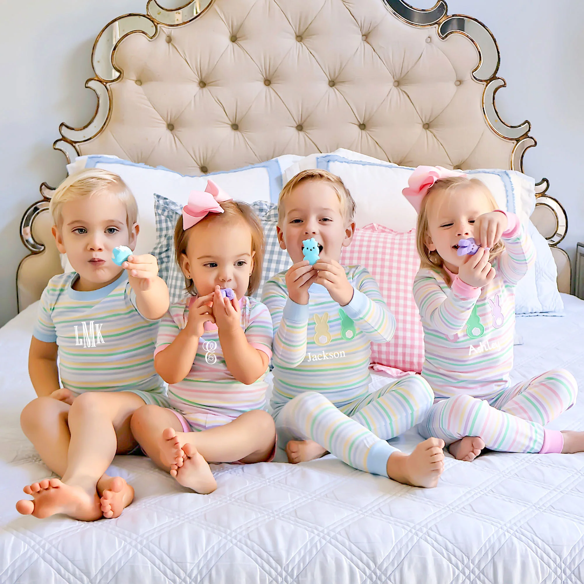Peeps Pastel Pink Stripe Pajamas - Image 5