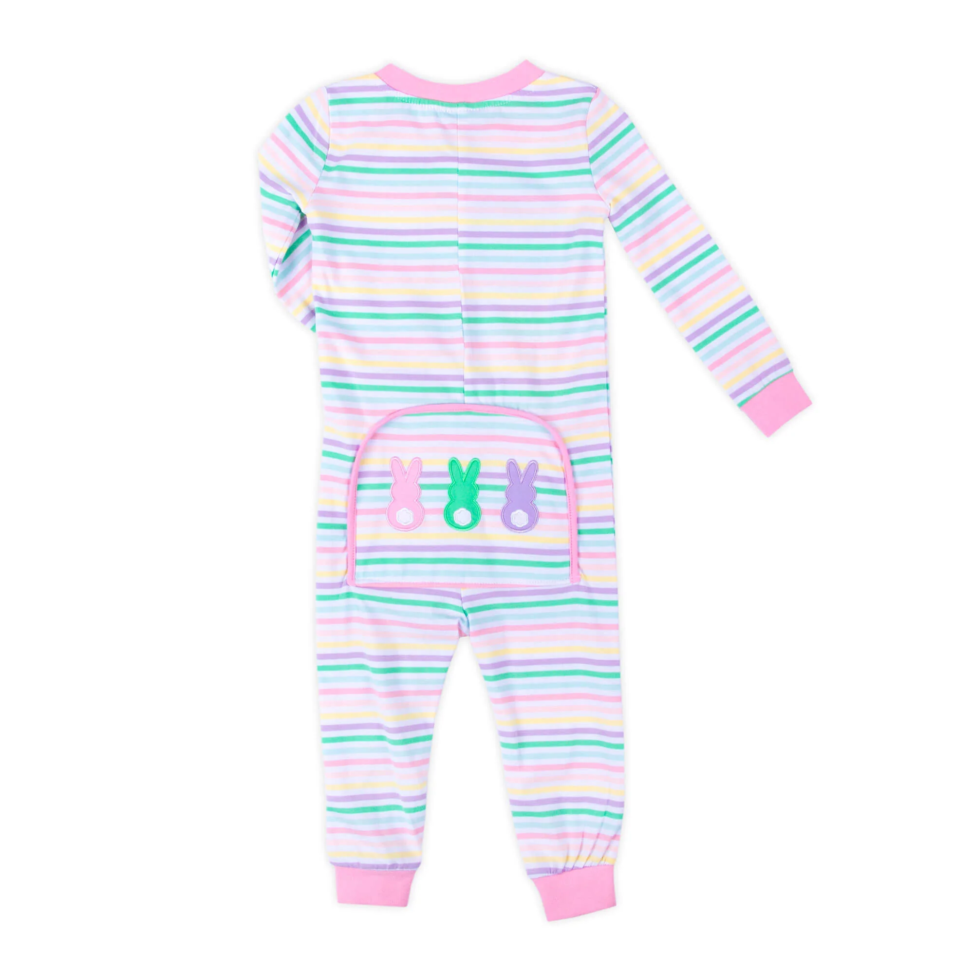 Peeps Pastel Pink Stripe Zip Sleeper - Image 2