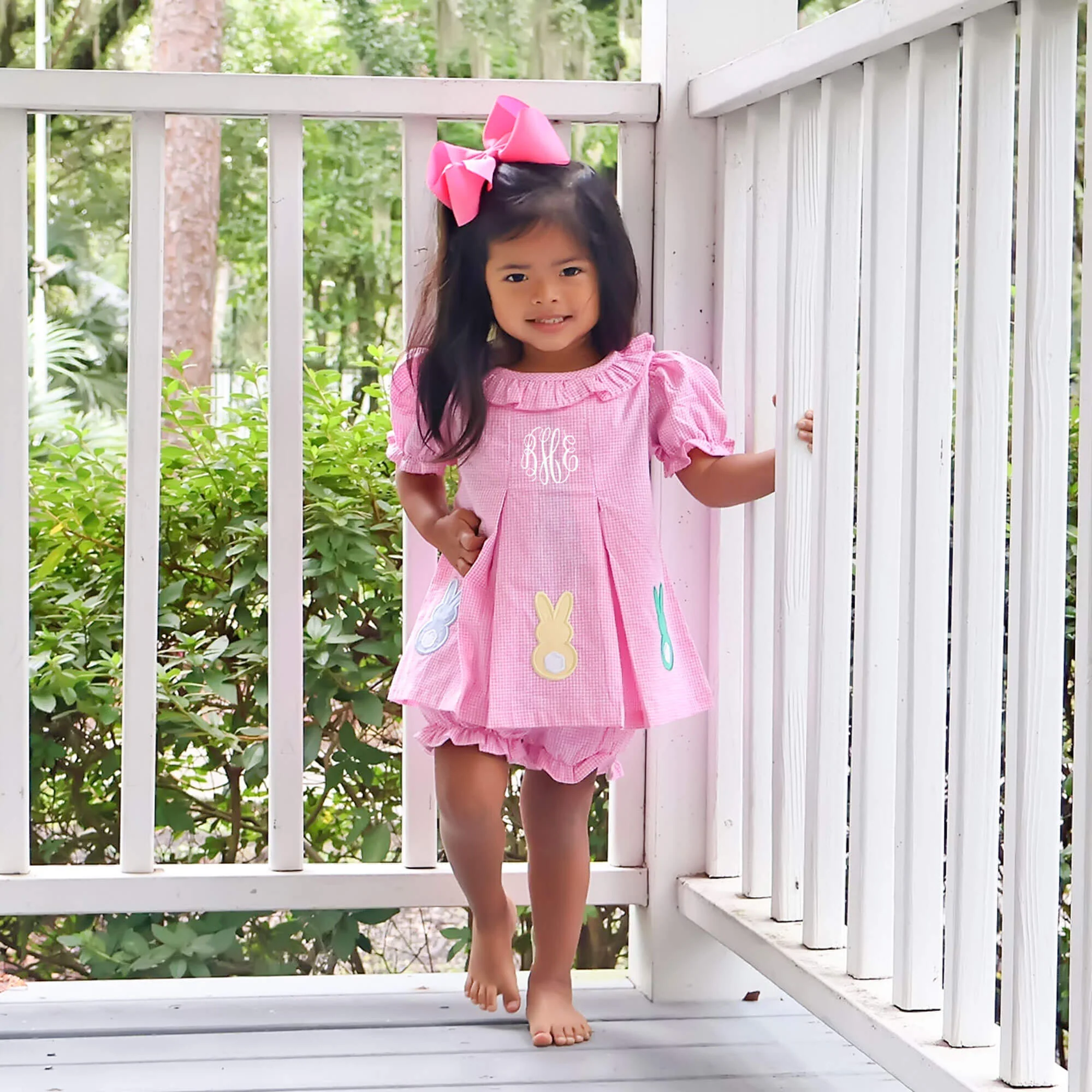 Peeps Pink Gingham Chloe Bloomer Set