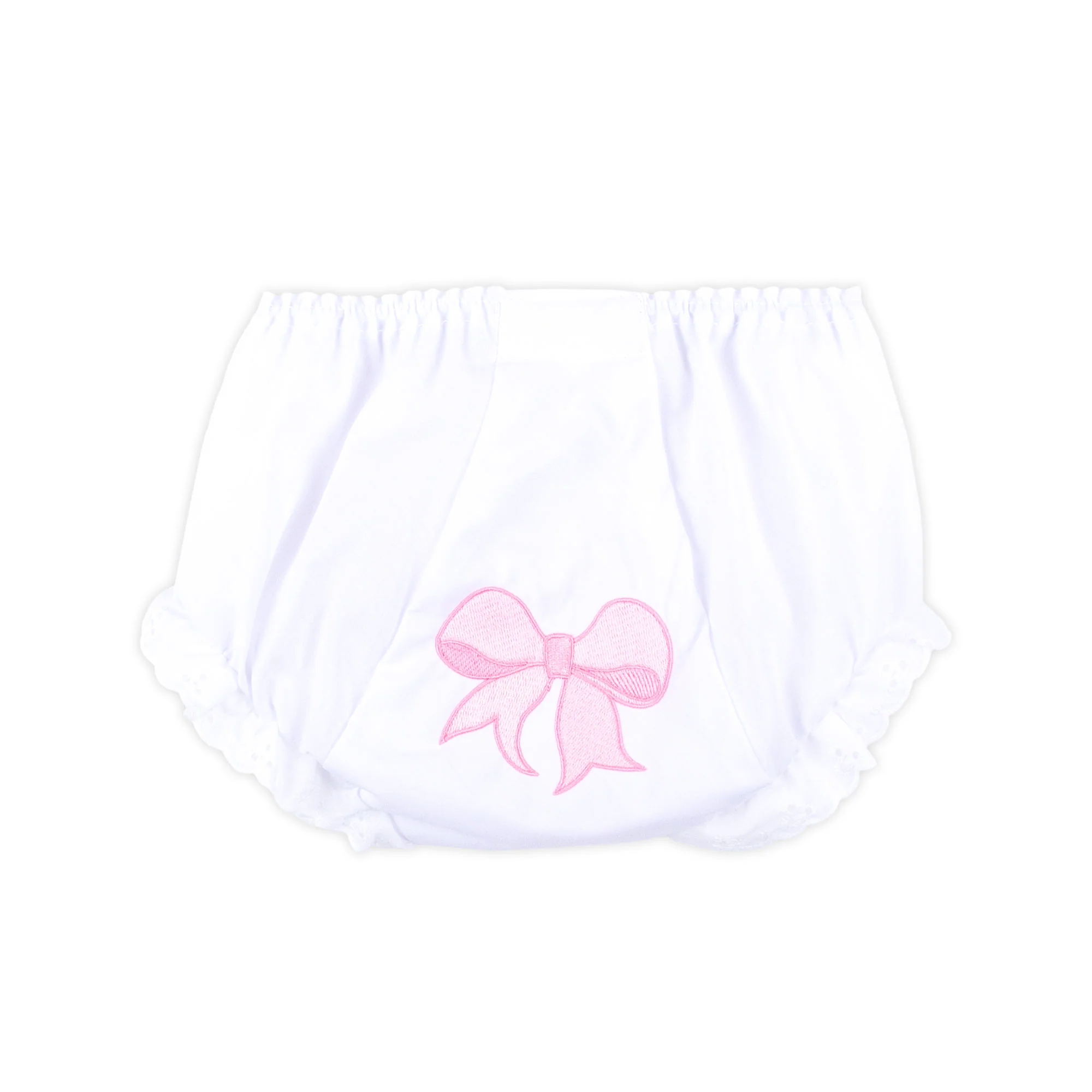 Pink Bow White Bloomer