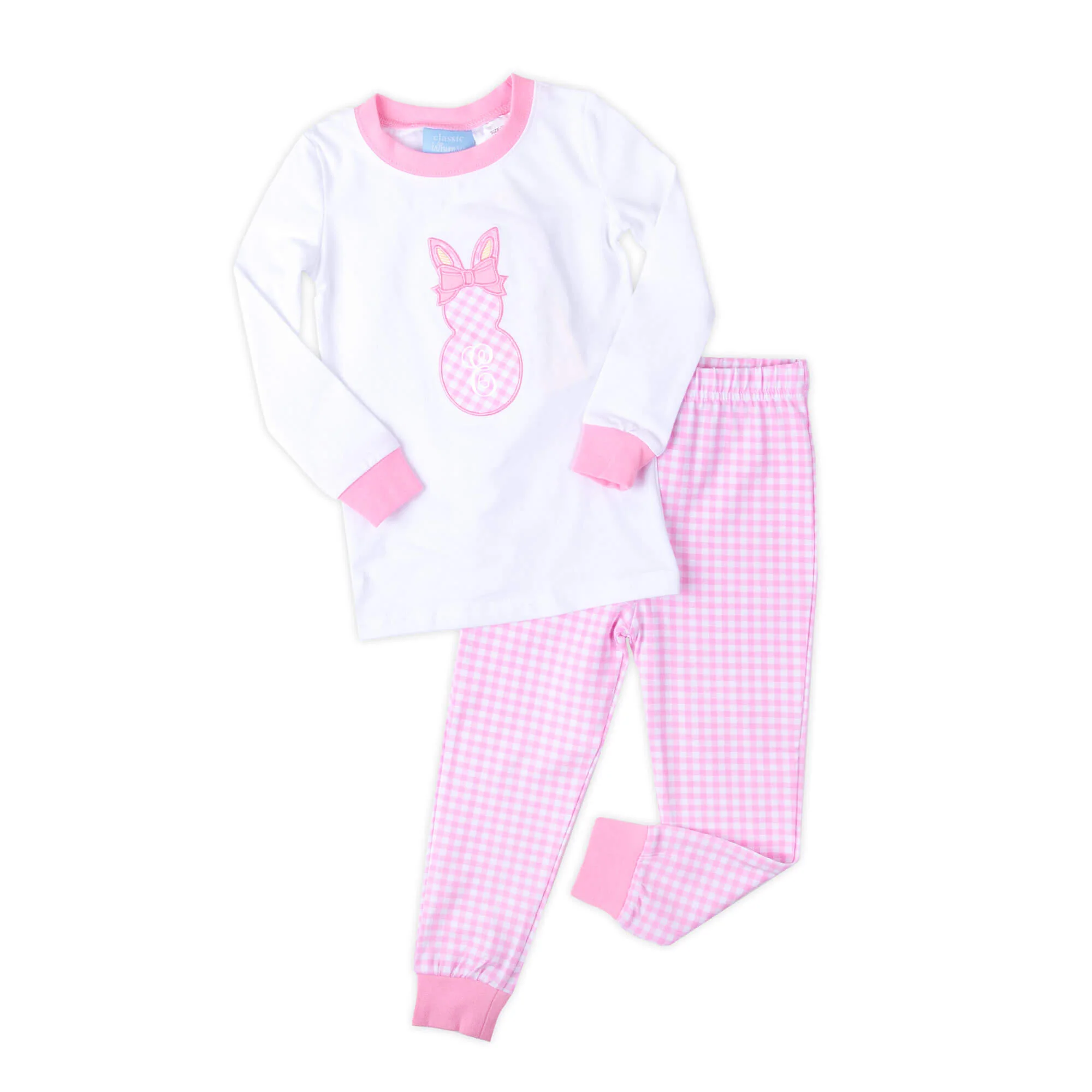 Pink Gingham Bunny Pajamas - Image 2