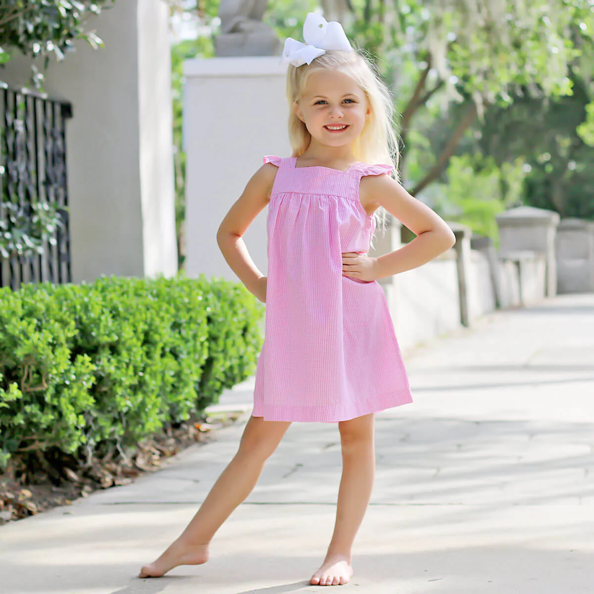 Bubblegum Pink Gingham Amy Dress