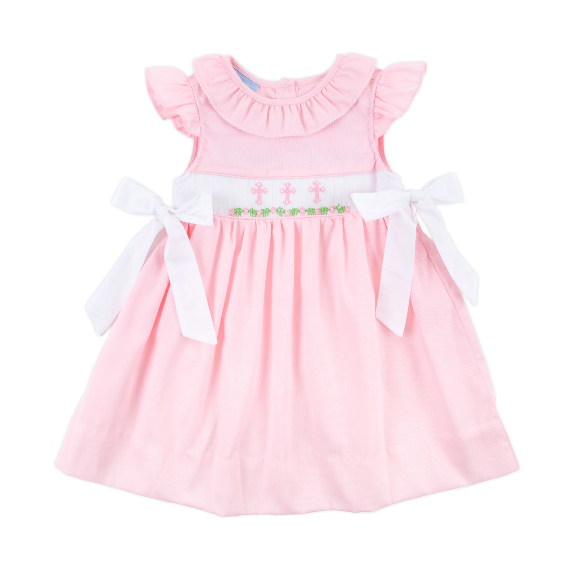 Pink Cross and Vine Smocked Beverly Dress