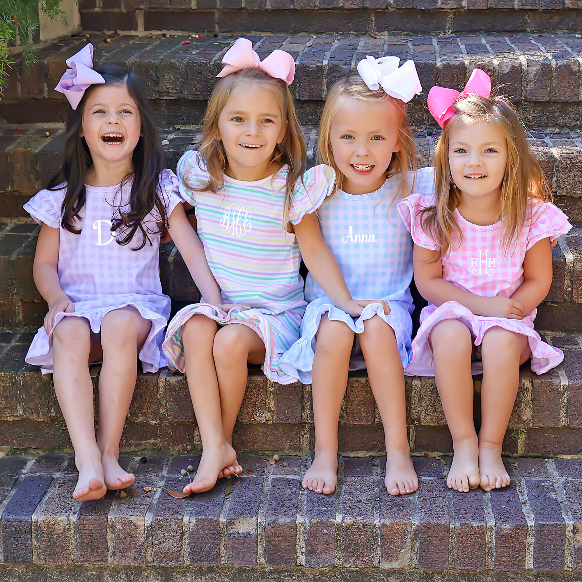 Milly Gingham Ruffle Dress Pink - Image 5