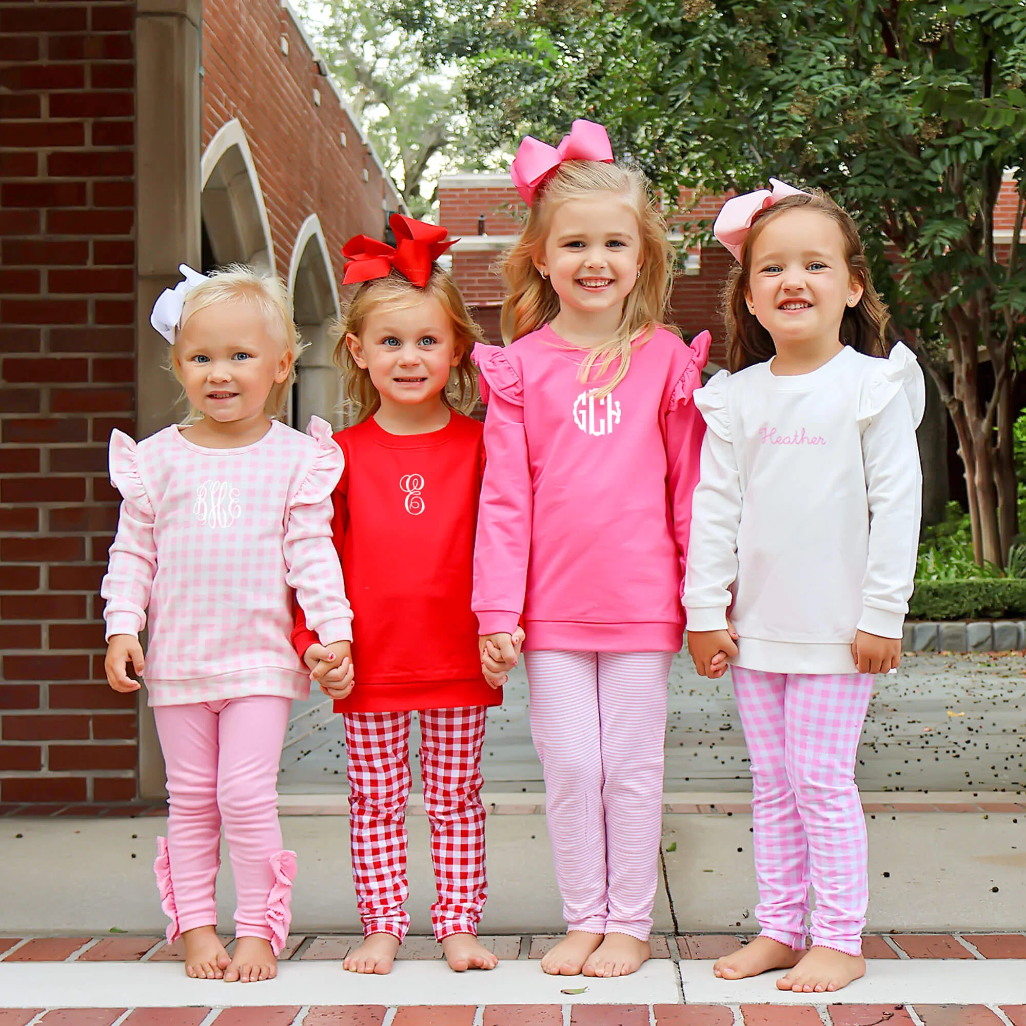 Pink Gingham Ruffle Sweatshirt - Image 3