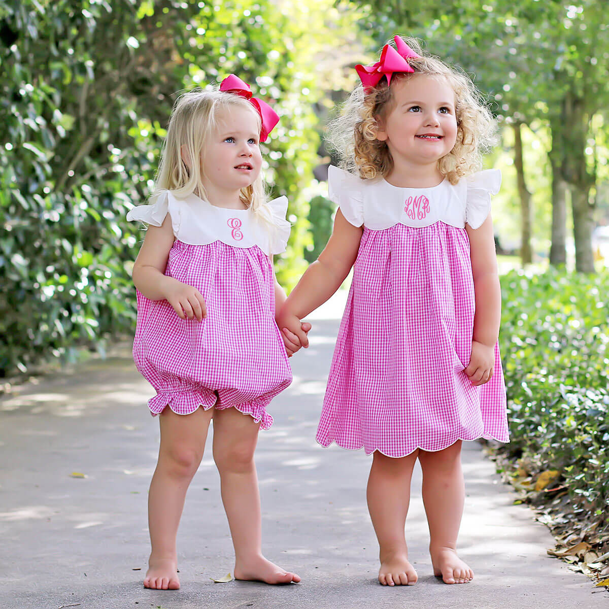 Pink Gingham Scalloped Amelia Dress - Image 5